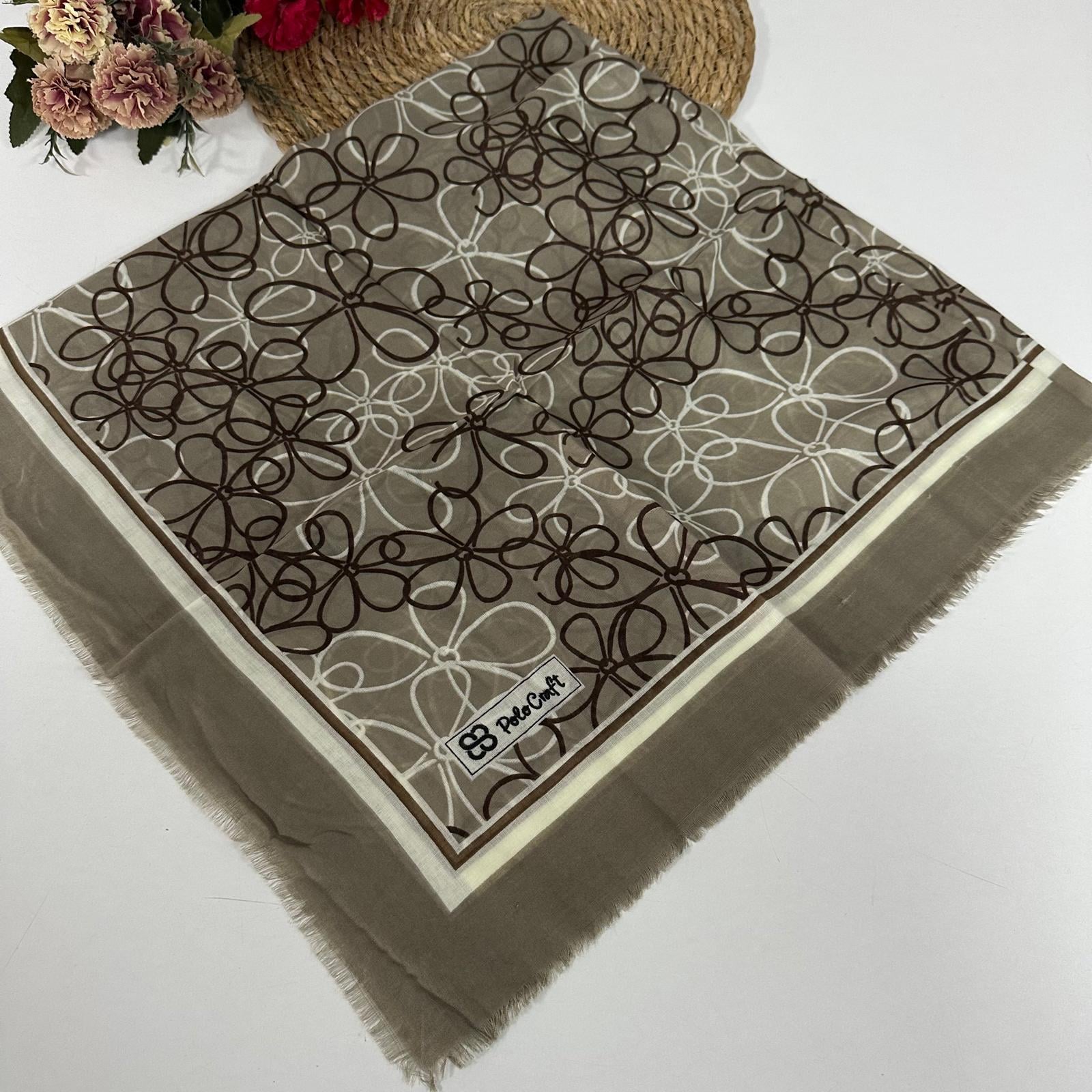 Polo Craft Yazlık Çekme Koton Eşarp Çiçekli PRC1115
