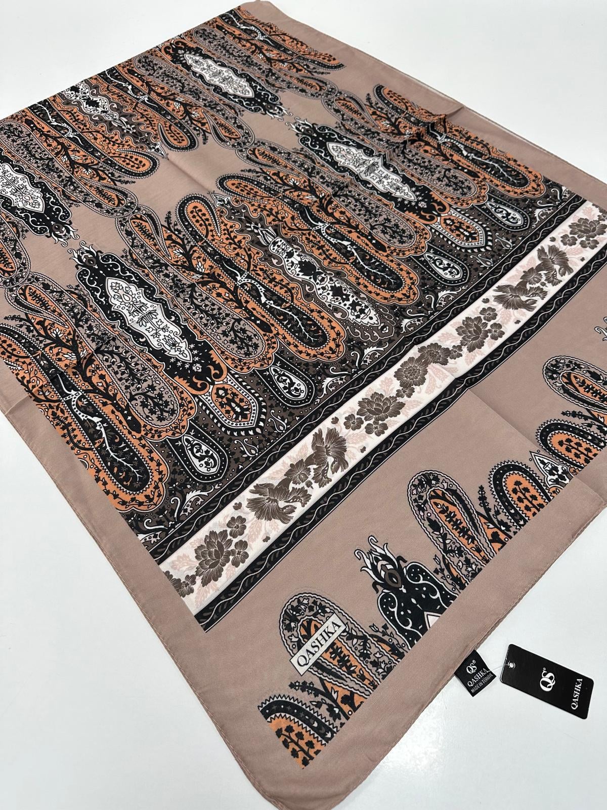 QASHKA Soft Pamuklu Şal Etro Desen LBD0615