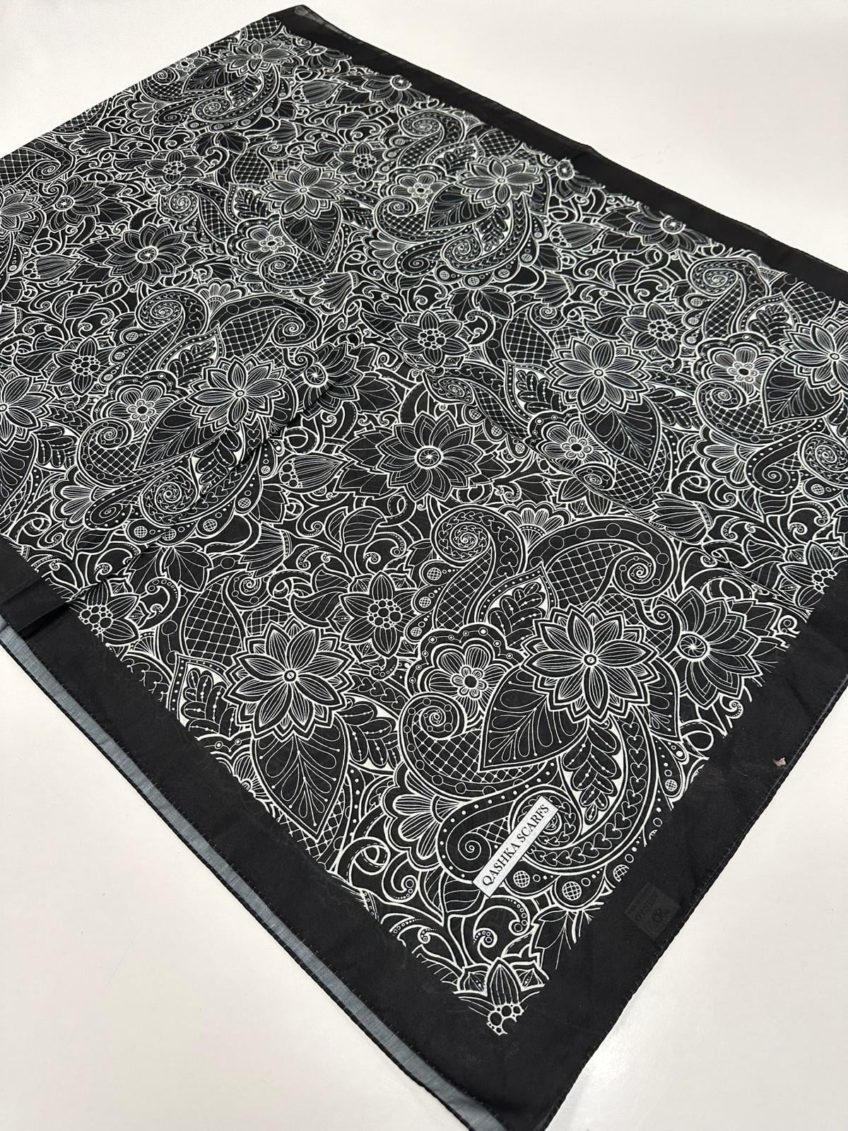 QASHKA Soft Pamuklu Şal Etro Desen LBD1101