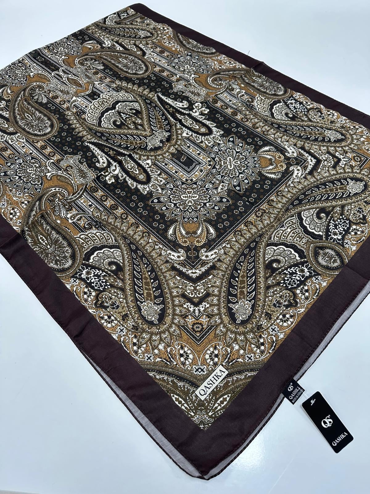 QASHKA Soft Pamuklu Şal Etro Desen LBD0804