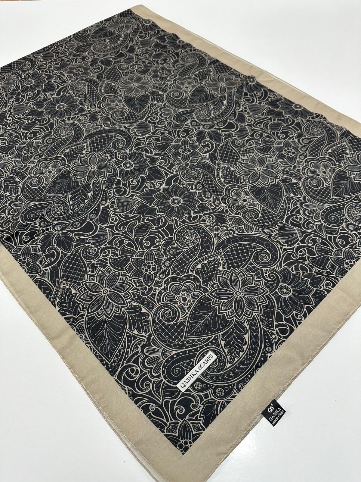 QASHKA Soft Pamuklu Şal Etro Desen LBD1116