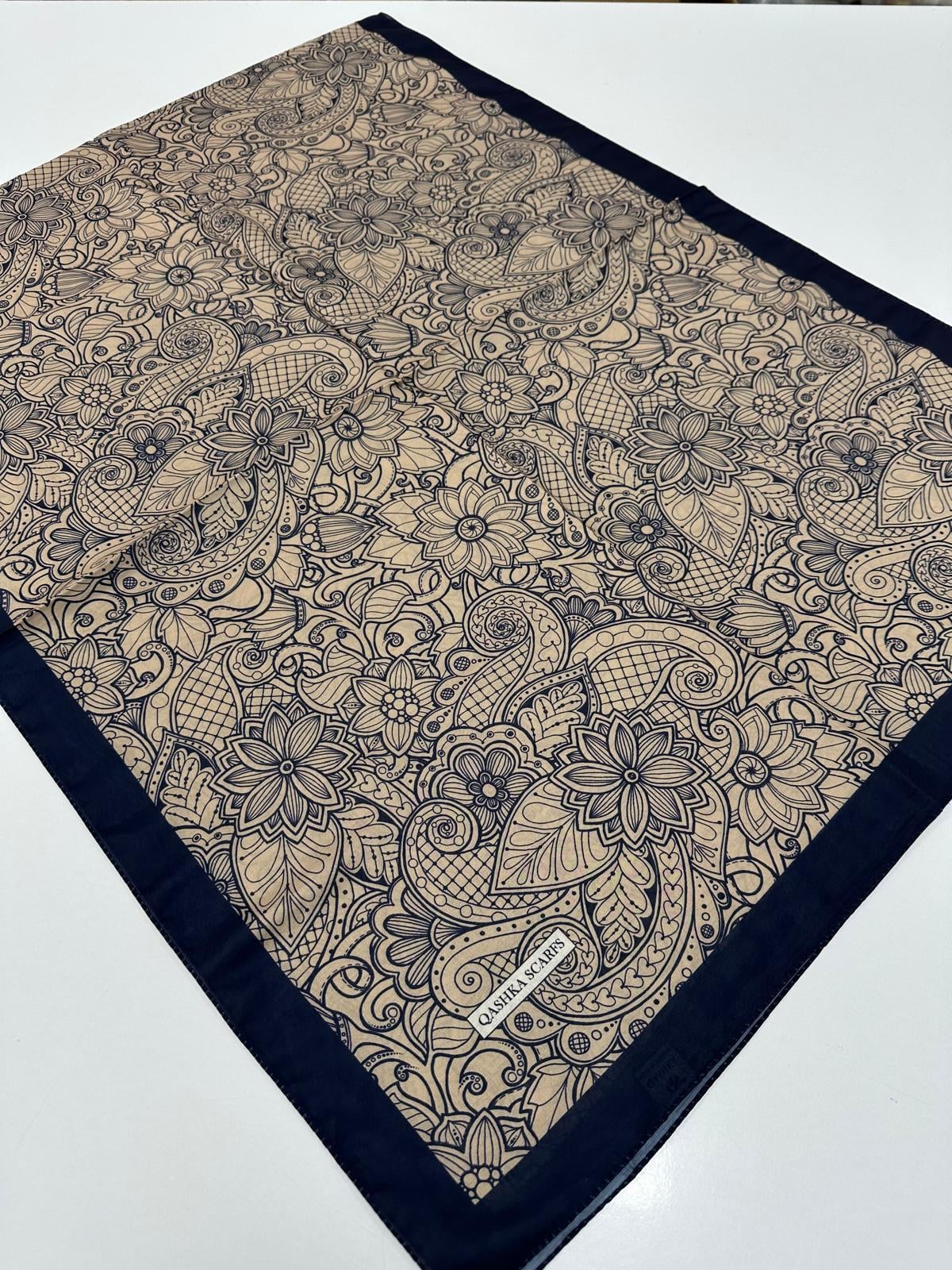 QASHKA Soft Pamuklu Şal Etro Desen LBD1115