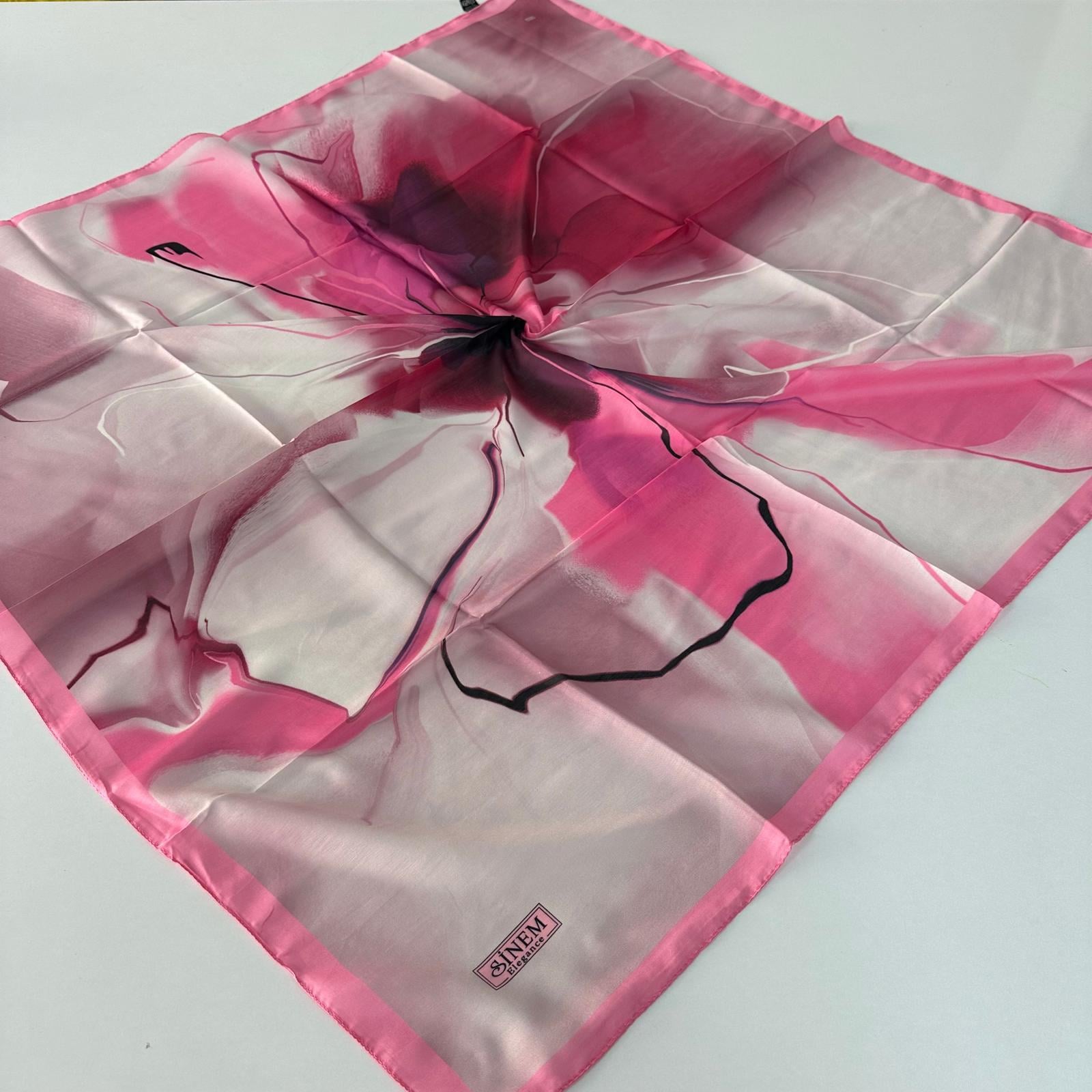 Sinem Avangart İnce Koton Eşarp Pembe Serisi  PLK0708