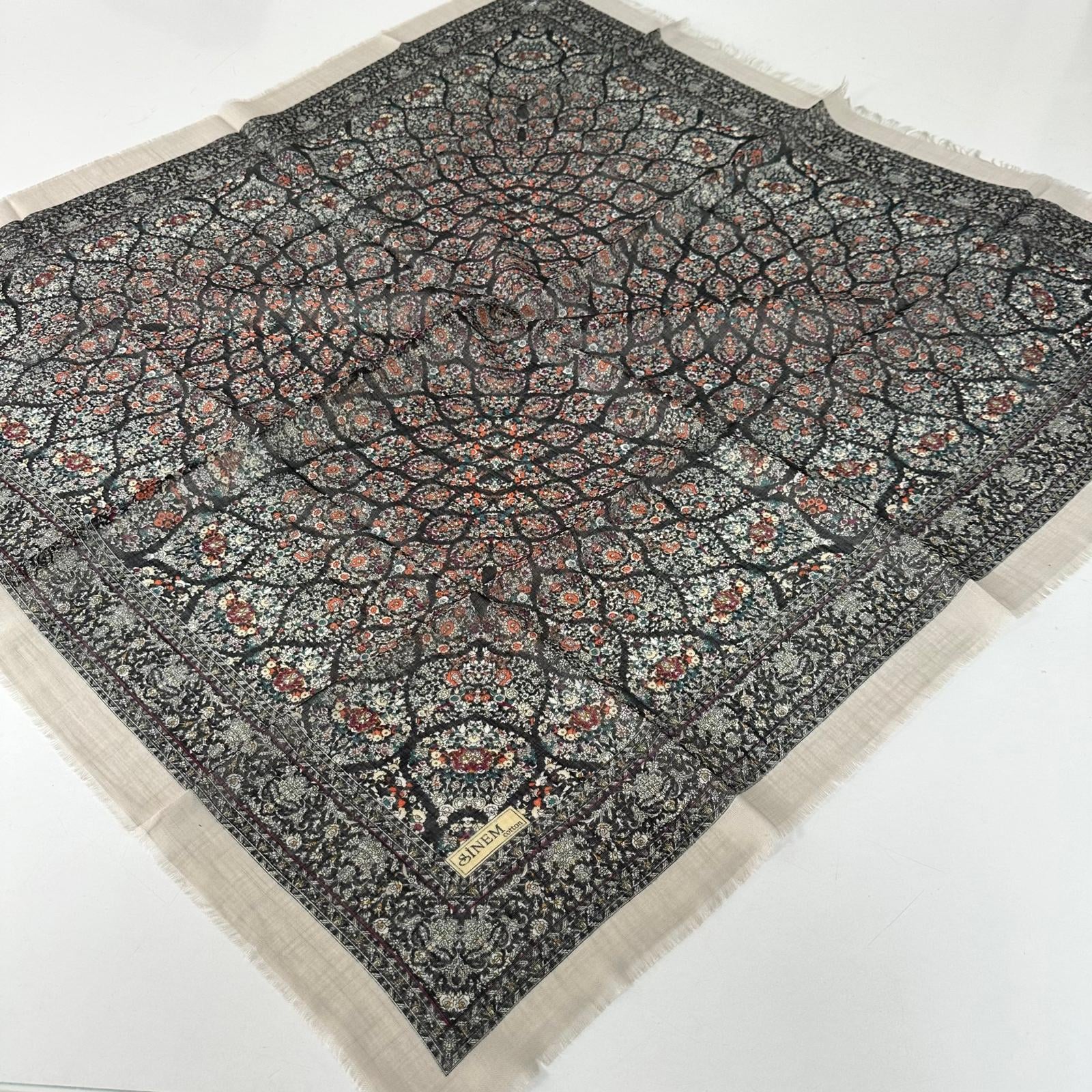 Sinem Flamlı Pamuklu Eşarp PLS2203
