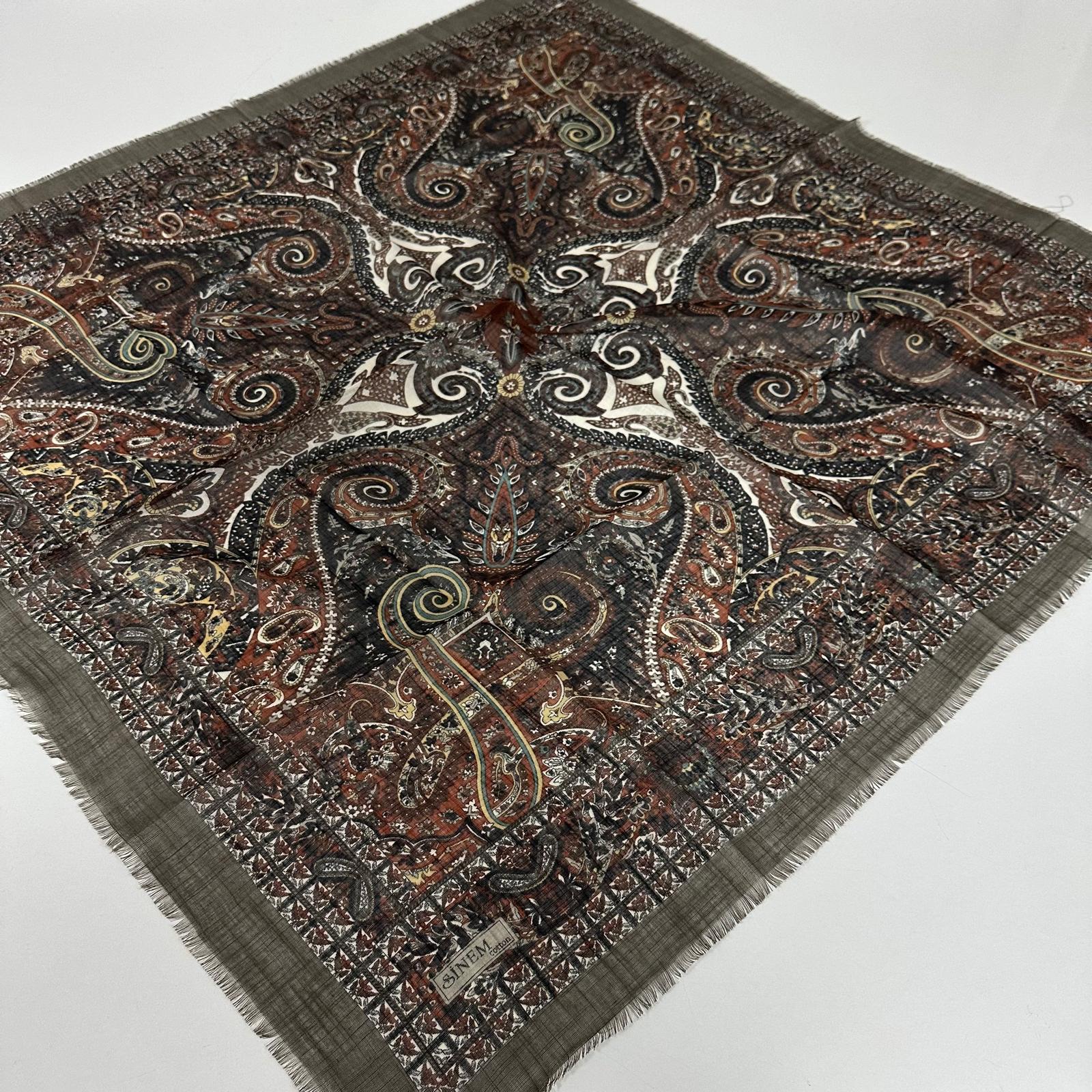 Sinem Flamlı Pamuklu Eşarp PLS3307