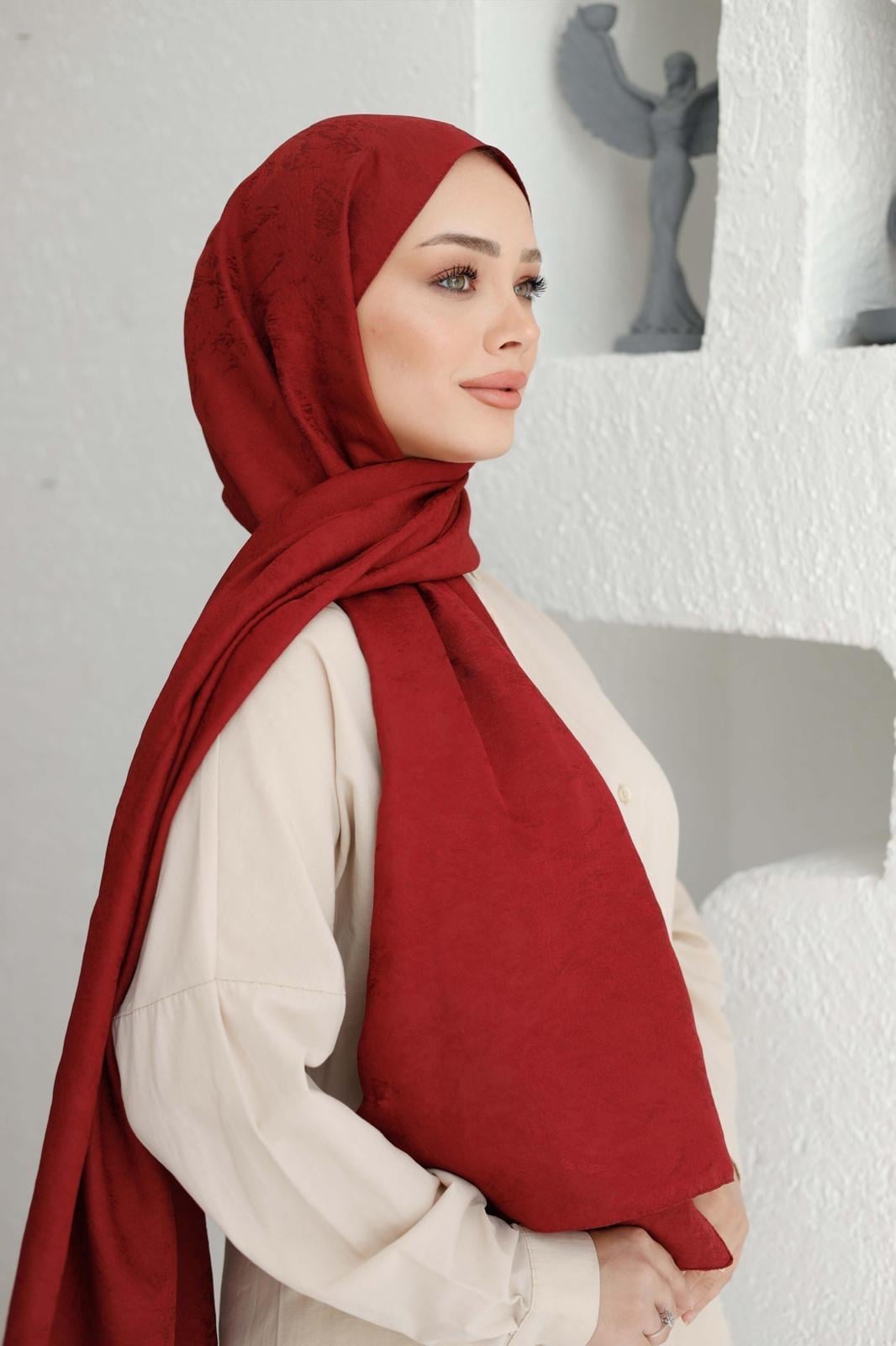 Siyane Lisa Vual Şal Bordo LWO0117
