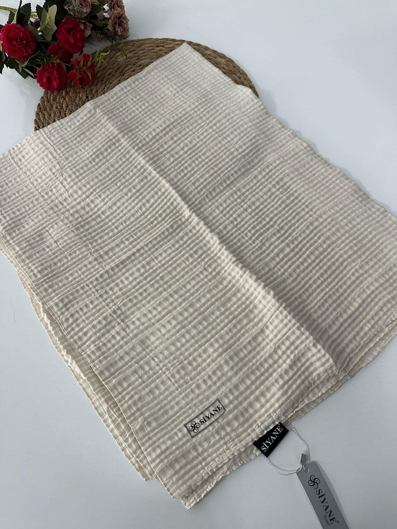 Siyane Müslin Şal Krem LBM0229