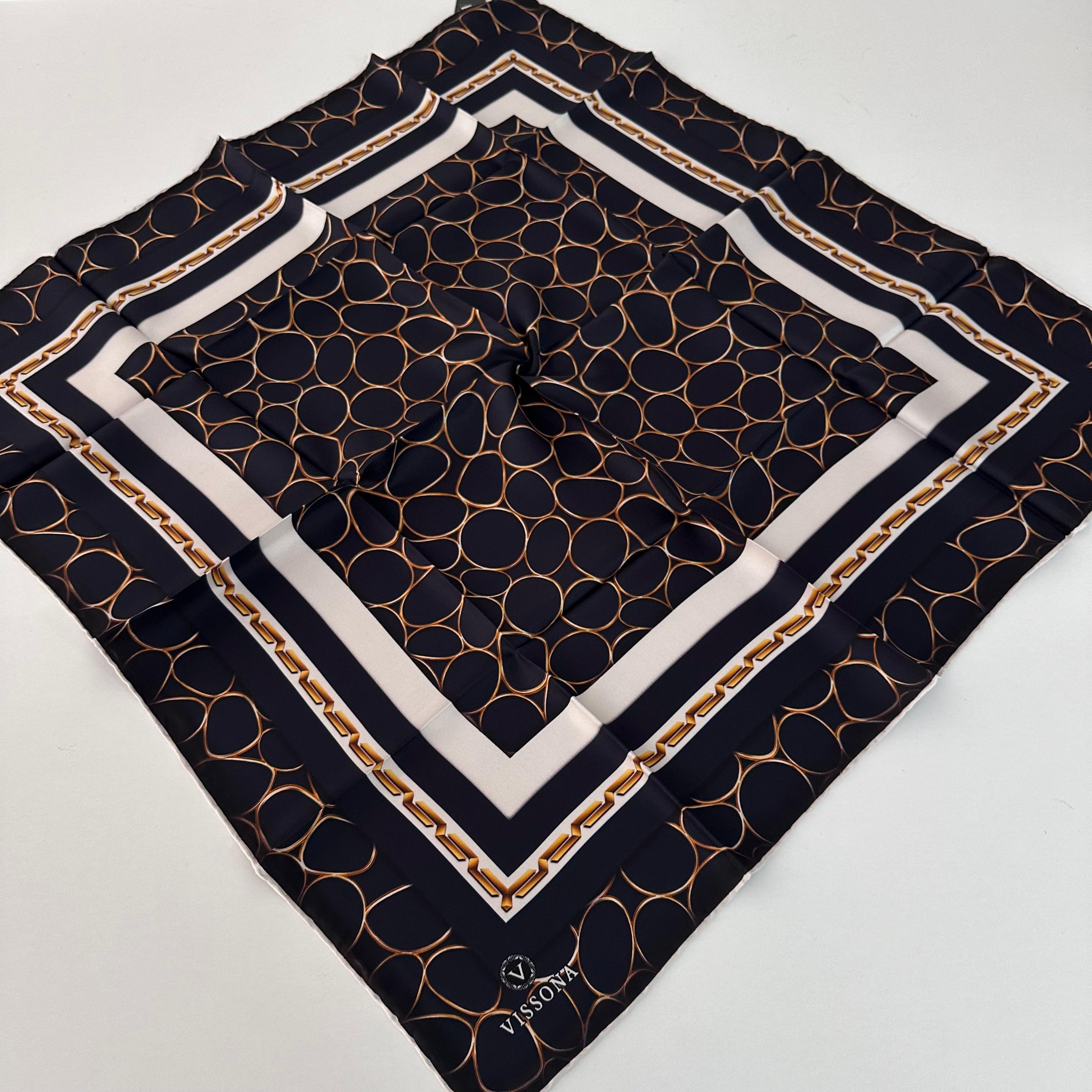 Vissona Twill İpek Eşarp Lacivert IPK1605