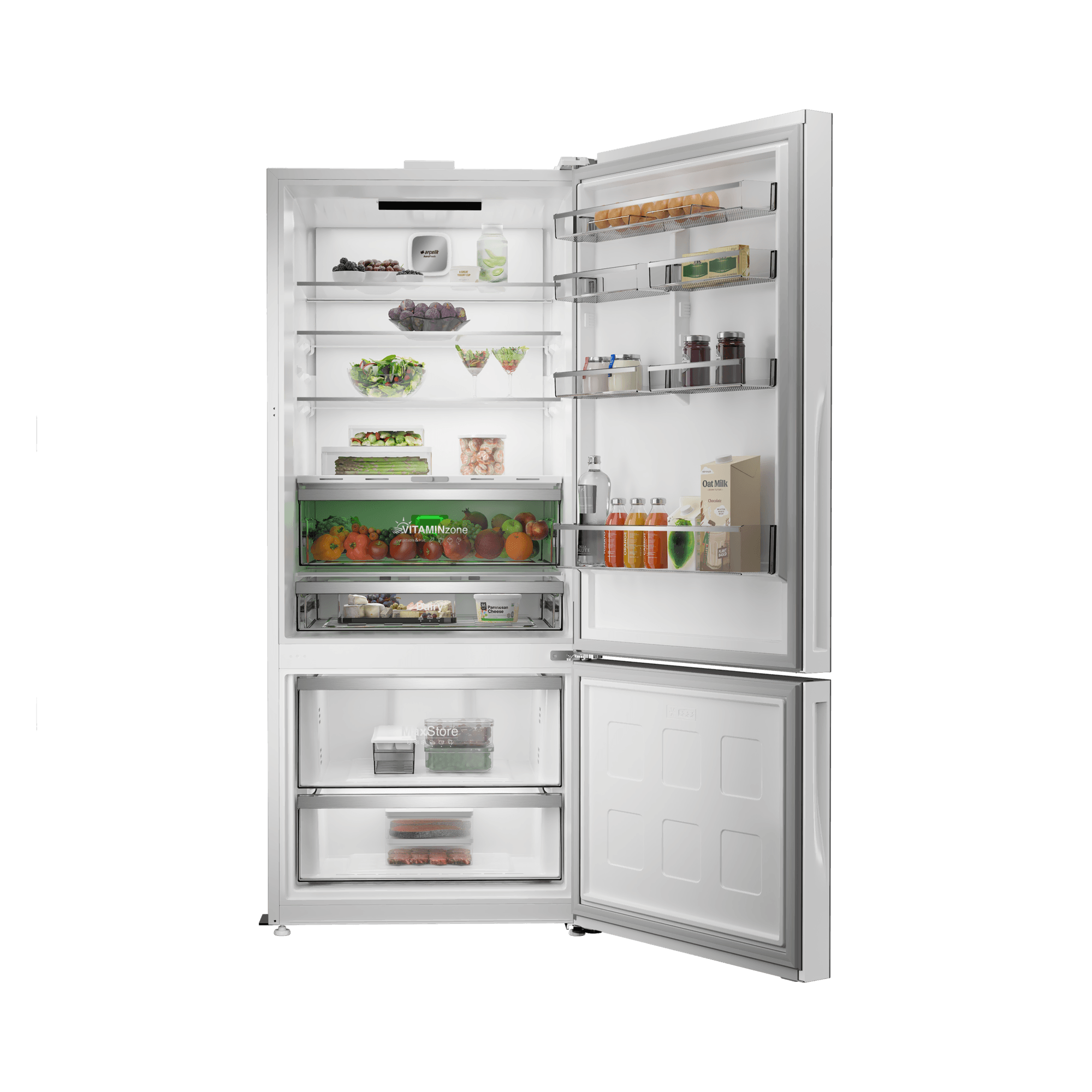 Arçelik 278551 EBC AI Fit Yapay Zeka Teknolojili Alttan Donduruculu Buzdolabı