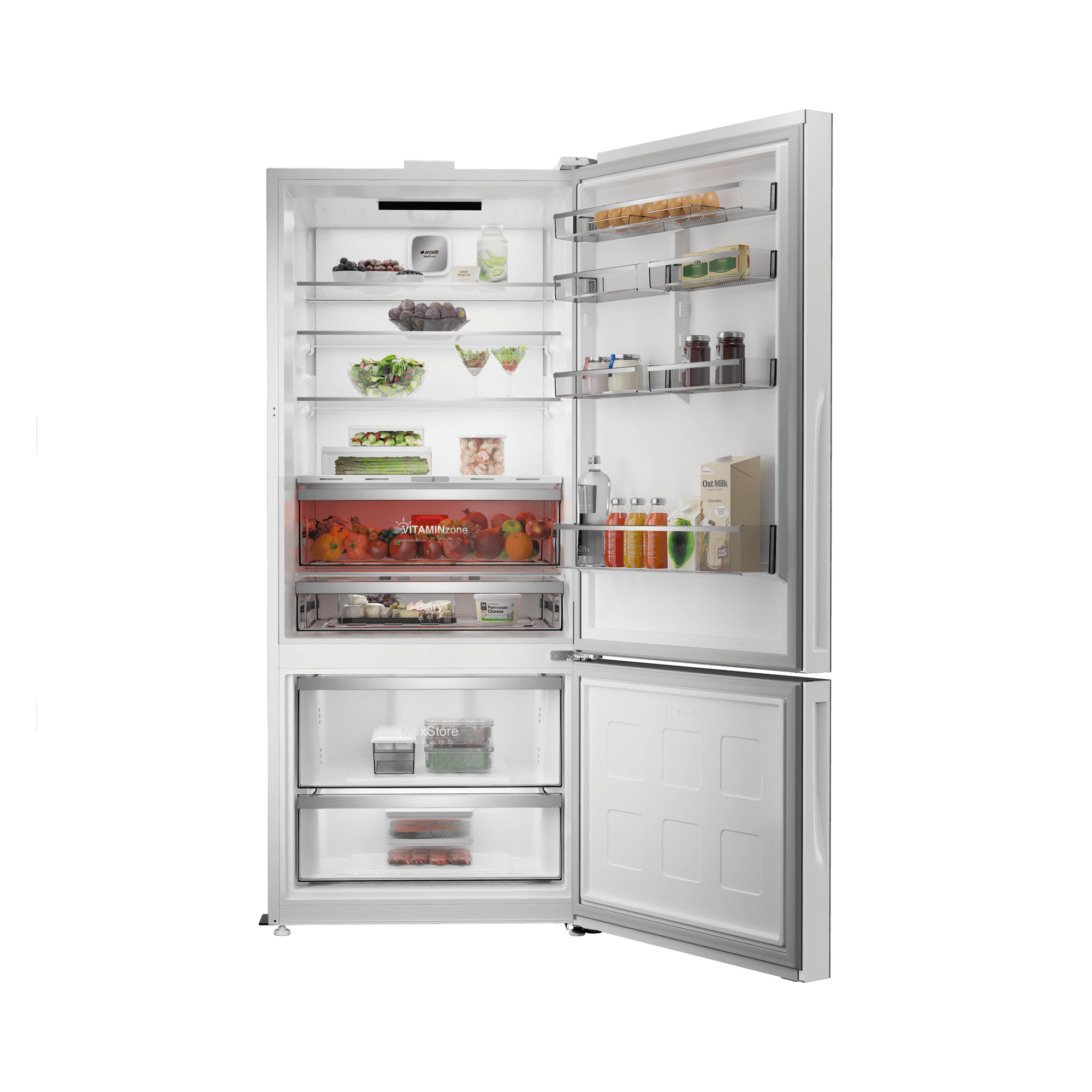 Arçelik 278551 EBC AI Fit Yapay Zeka Teknolojili Alttan Donduruculu Buzdolabı