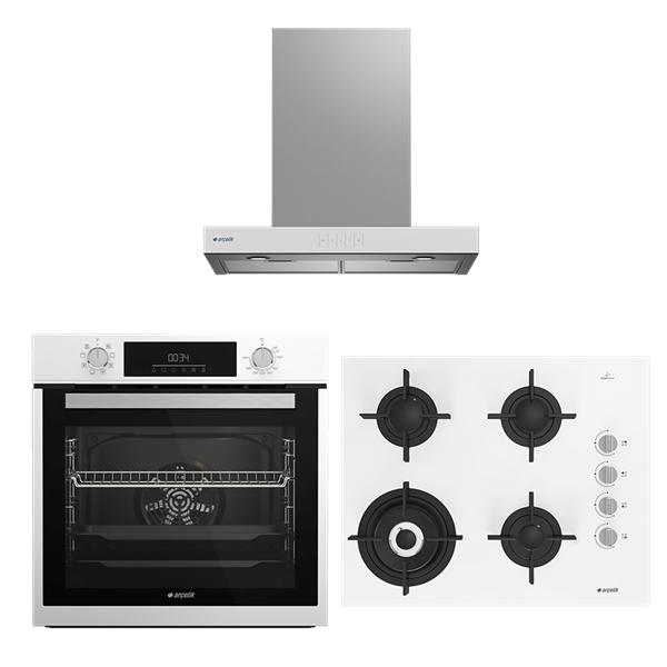 Arçelik Beyaz Ankastre Set (P 76 EYB - OCD T 651 DWB - AFM 340 B)