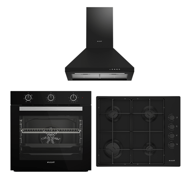 Arçelik Siyah Ankastre Set 2 (AFC 230 S - OMD D 611 ES - P 27 YS)