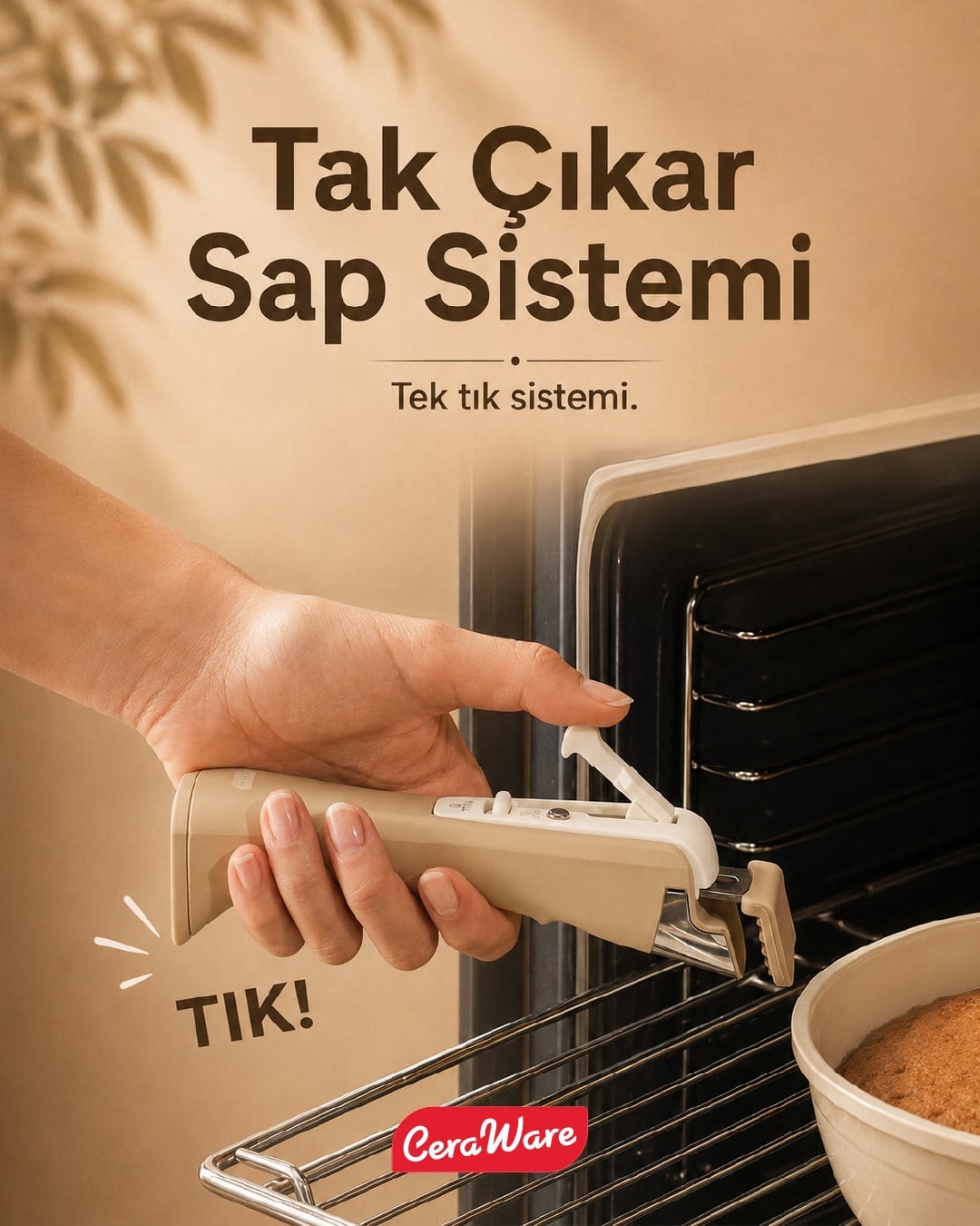 Ceraware Hona Made in Korea Seramik Tencere Tava Seti 14 Parça Sapı Çıkabilen İç İçe Geçen Mutfak Seti Bej