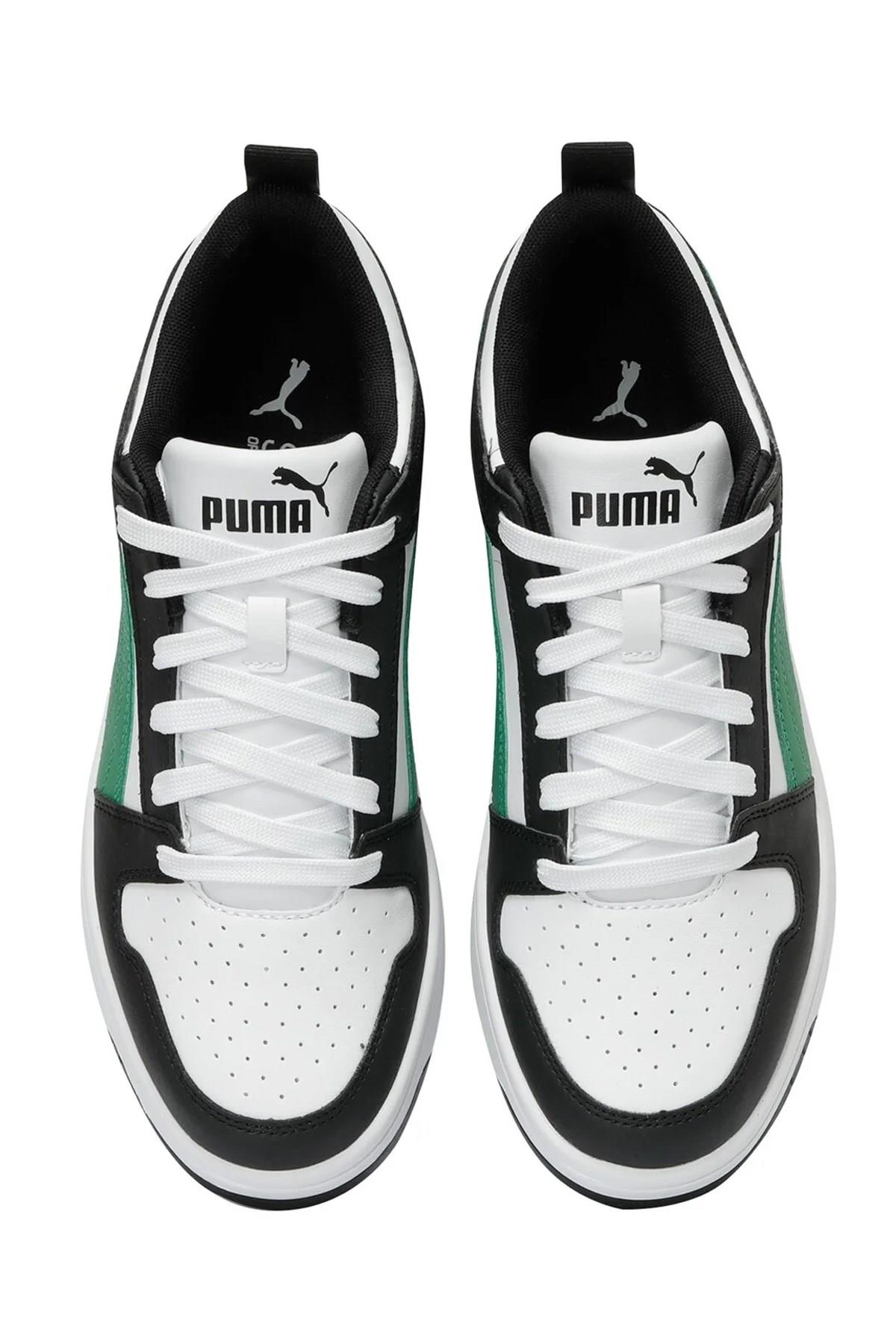 PUMA 37049018  Rebound Layup Lo SL Jr  White-Archive Green- Black