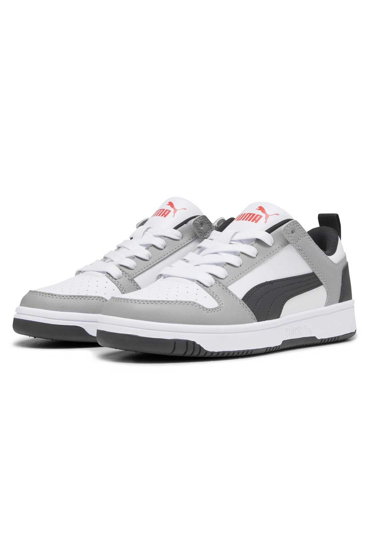 PUMA 37049020  Rebound Layup Lo SL Jr White- Black-Concrete Gray