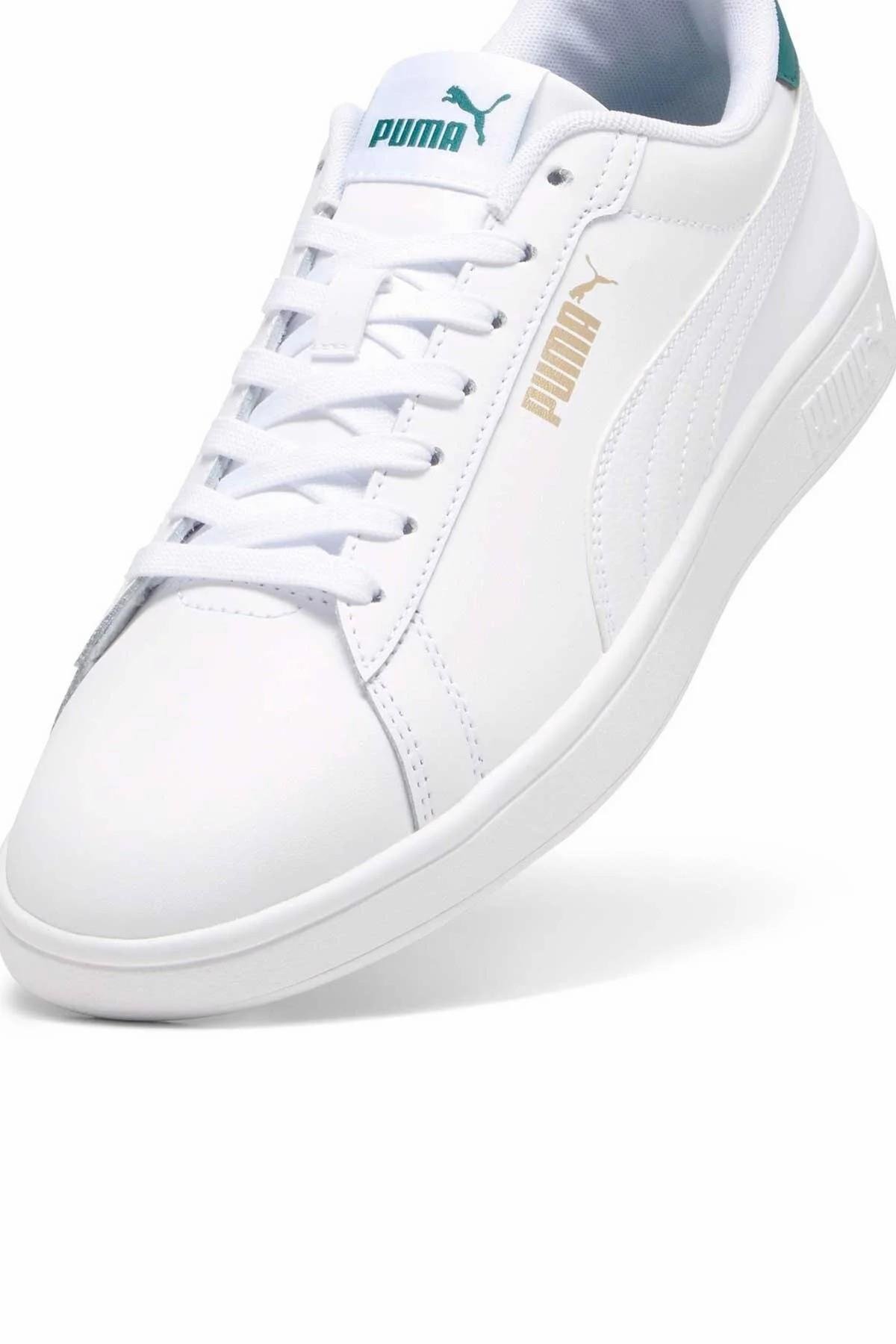 PUMA 39098714  Smash 3.0 L  White-Malachite- Gold