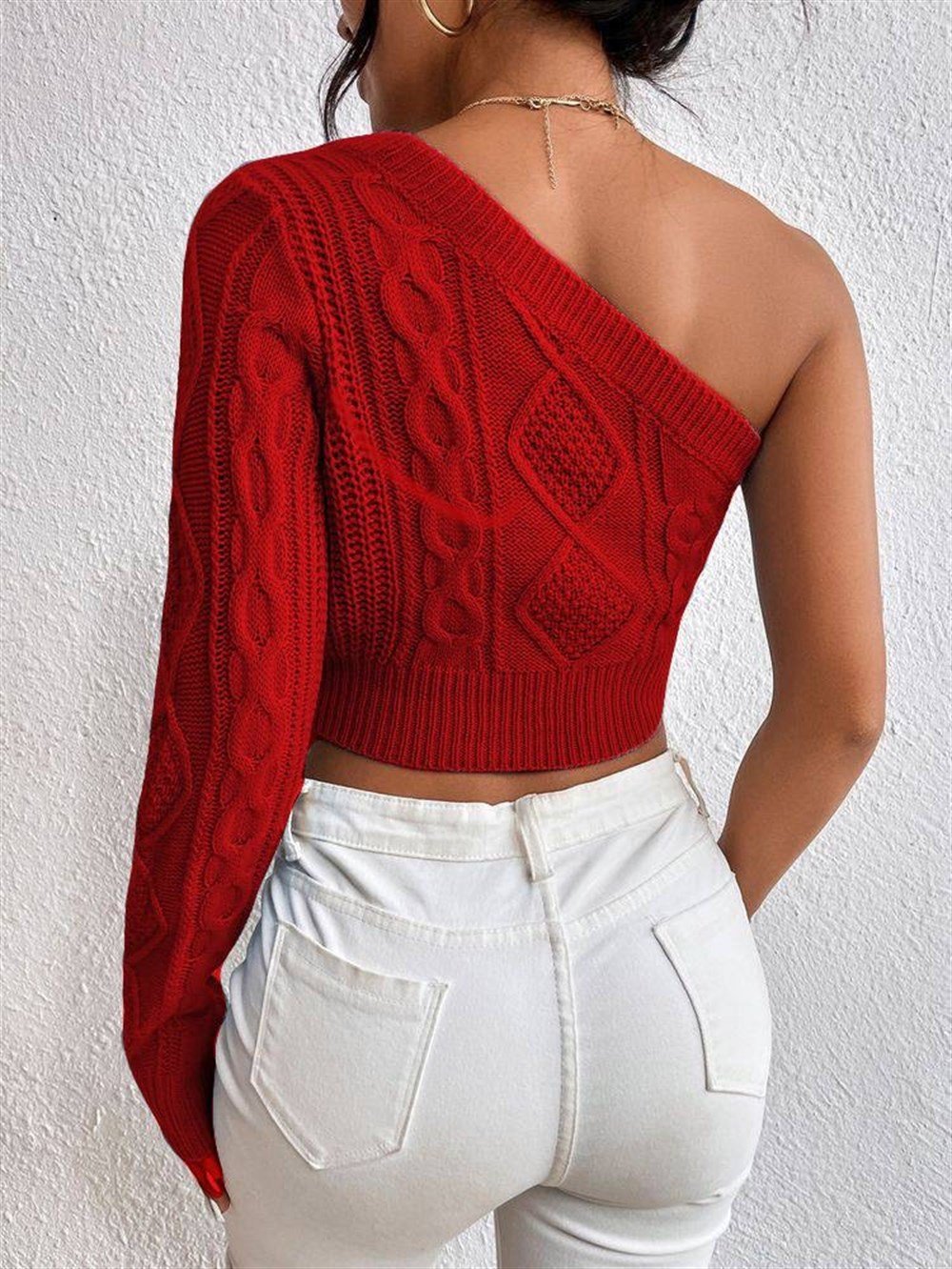 Kadın tek kollu crop