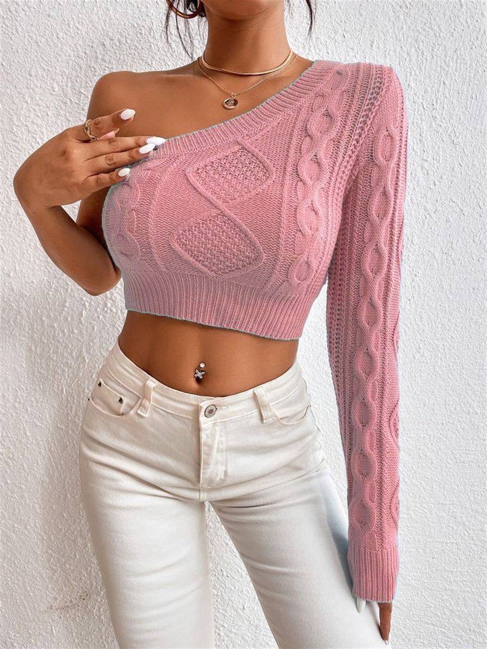 Kadın tek kollu crop