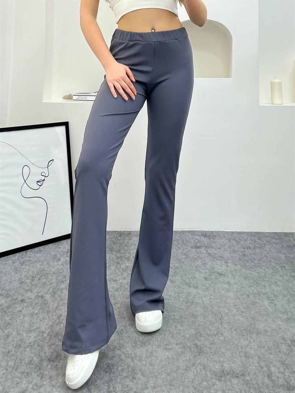 Kadın Yüksek Bel Toparlayıcı Çift Cepli Ispanyol Paça Tayt Bootcut