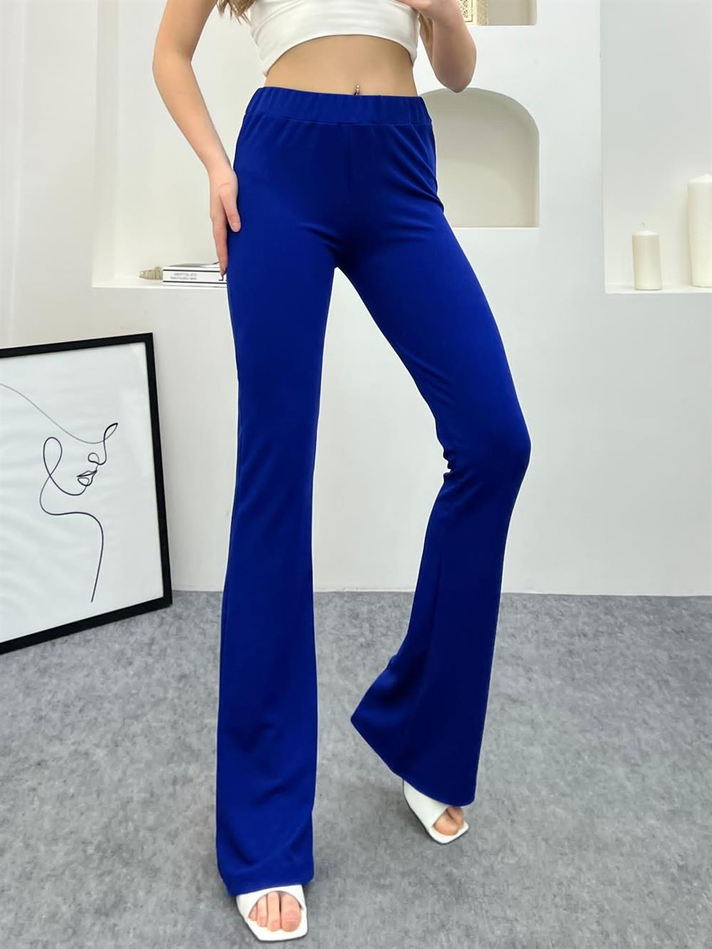 Kadın Yüksek Bel Toparlayıcı Çift Cepli Ispanyol Paça Tayt Bootcut