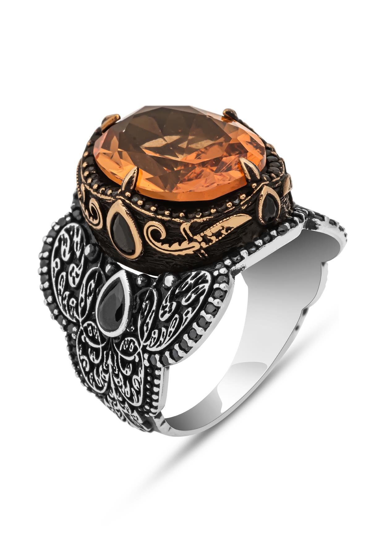 Zultanit Taşlı Oval 925 Gümüş Erkek Yüzük