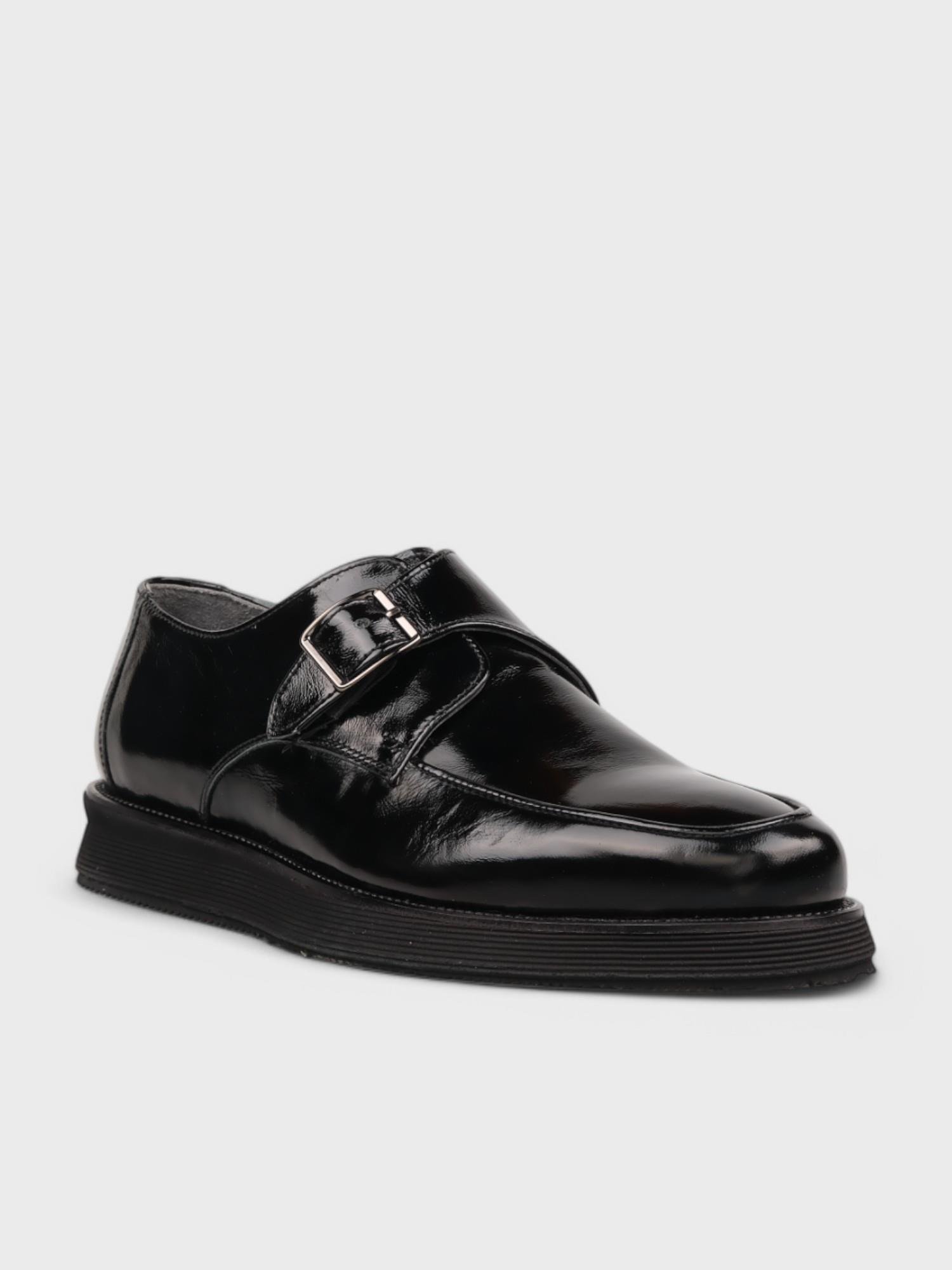 Erkek Günlük Ayakkabı - Yazlık (146 4213) - Siyah Kırışık Rugan