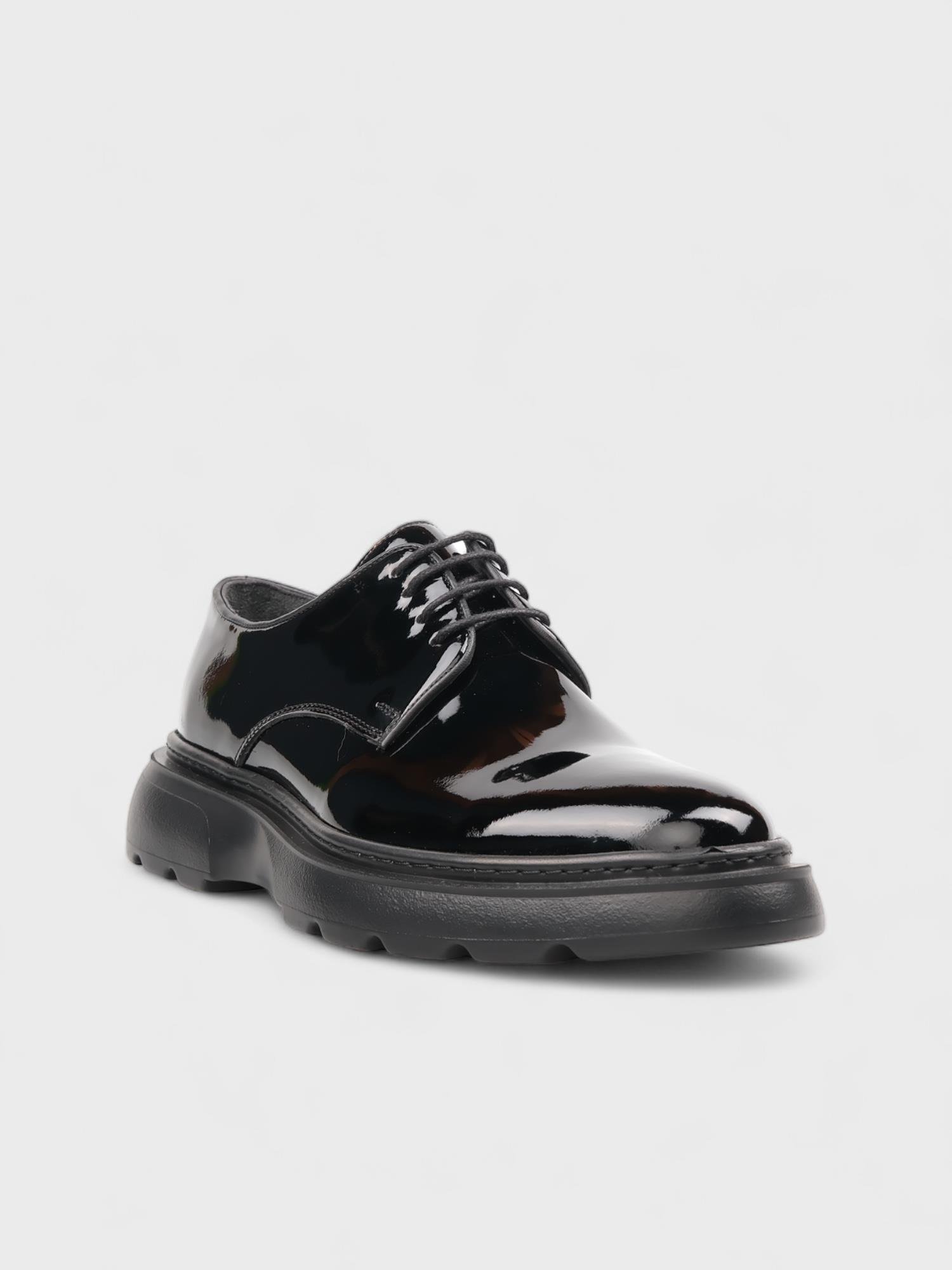 Erkek Siyah Rugan Deri Günlük Ayakkabı