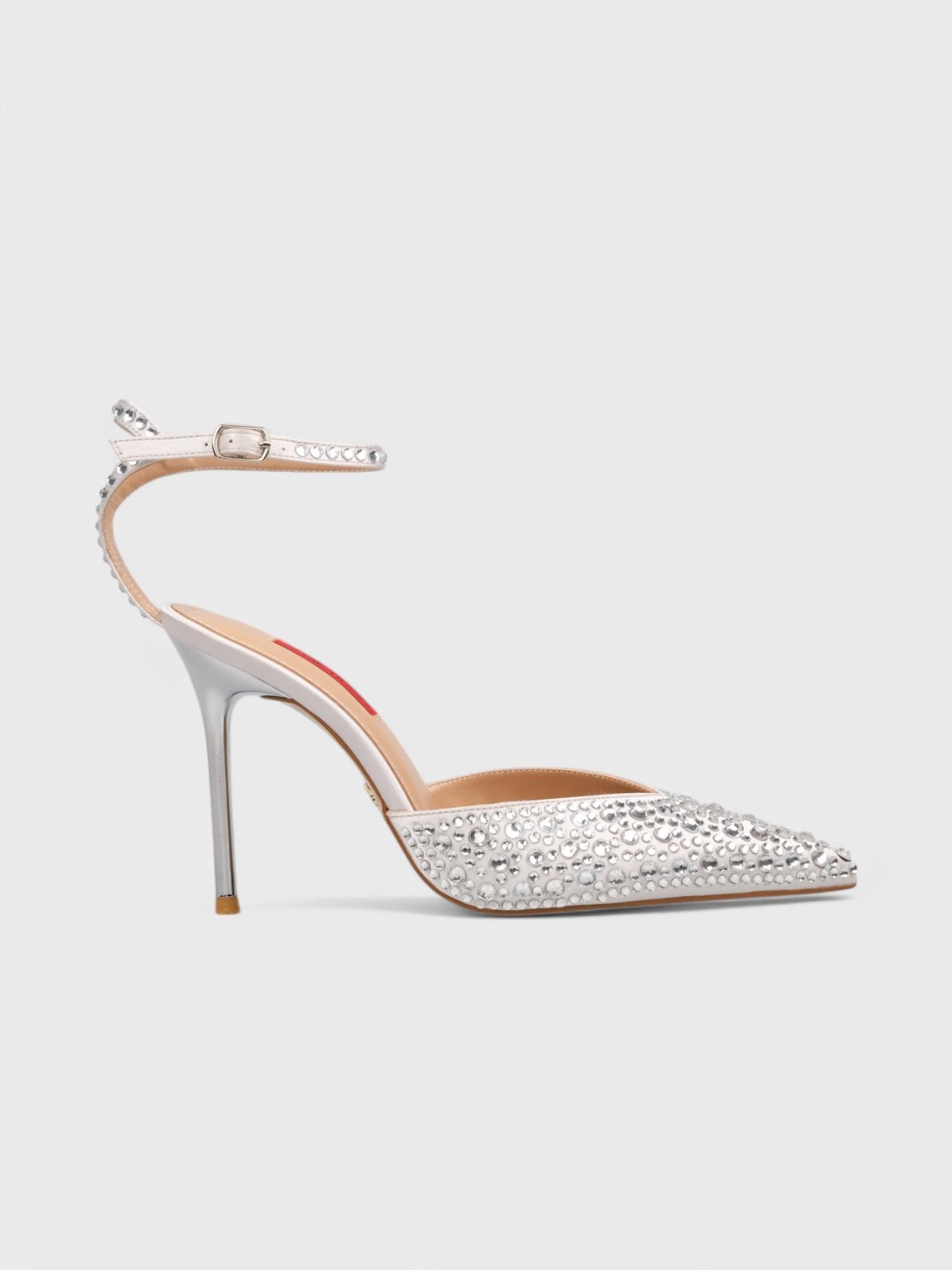 Kadın Açık Topuklu - Yazlık (574 1027) - Gümüş Saten