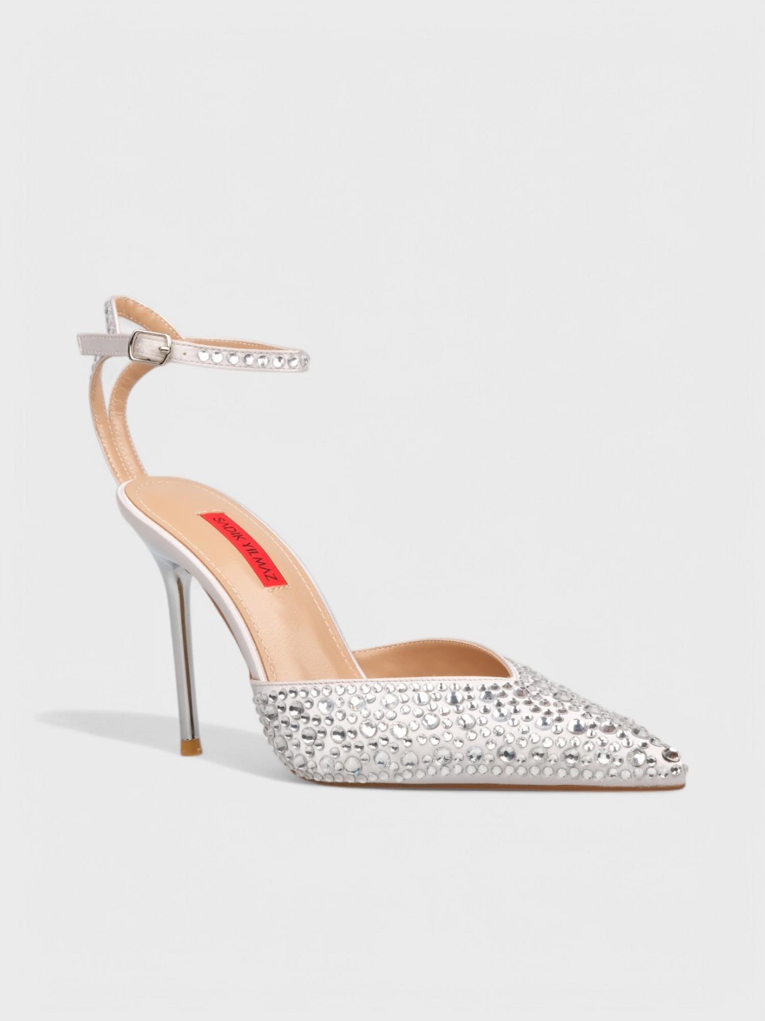 Kadın Açık Topuklu - Yazlık (574 1027) - Gümüş Saten