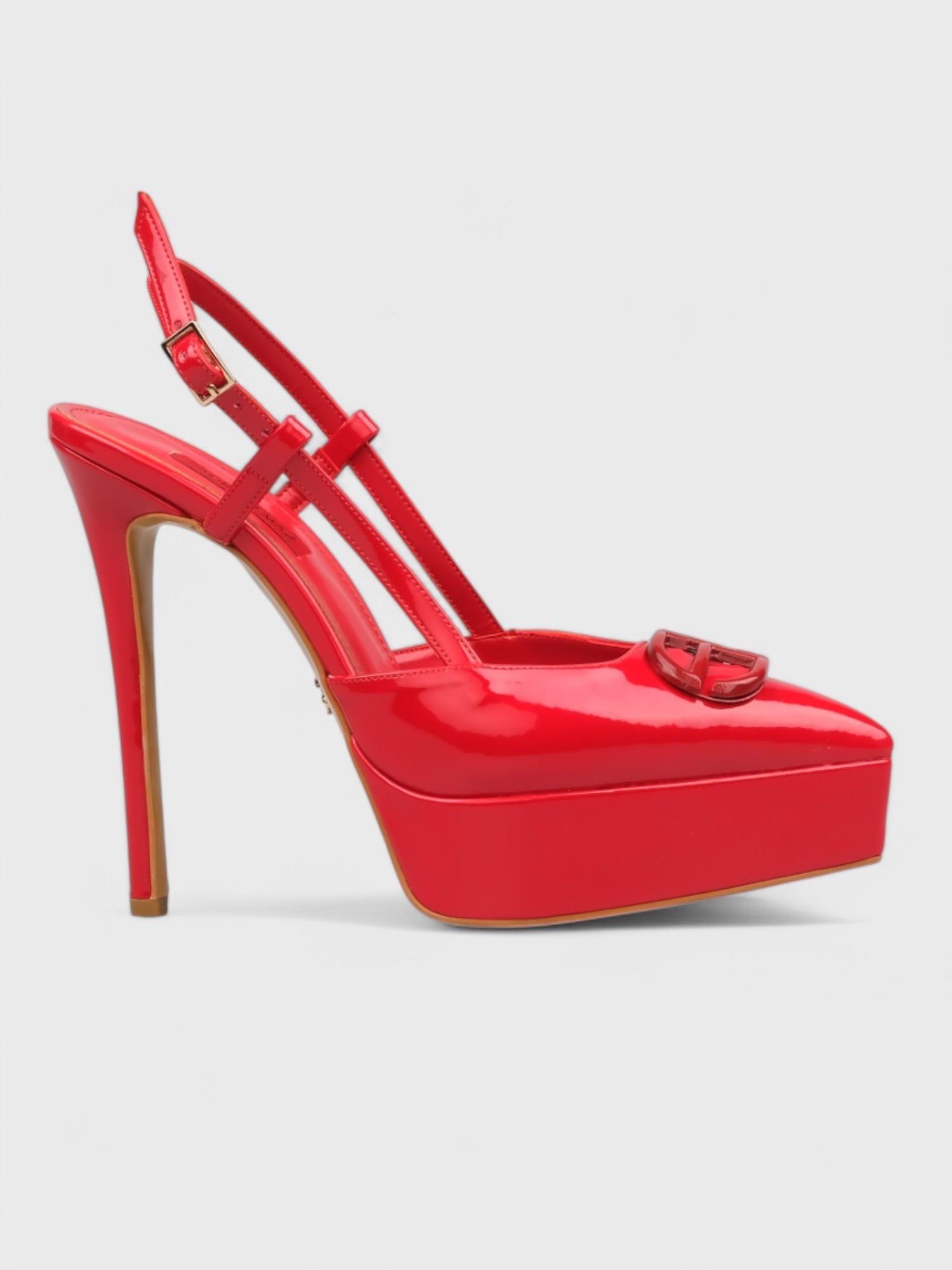 Kadın Açık Topuklu - Yazlık (574 1287) - Kırmızı Rugan