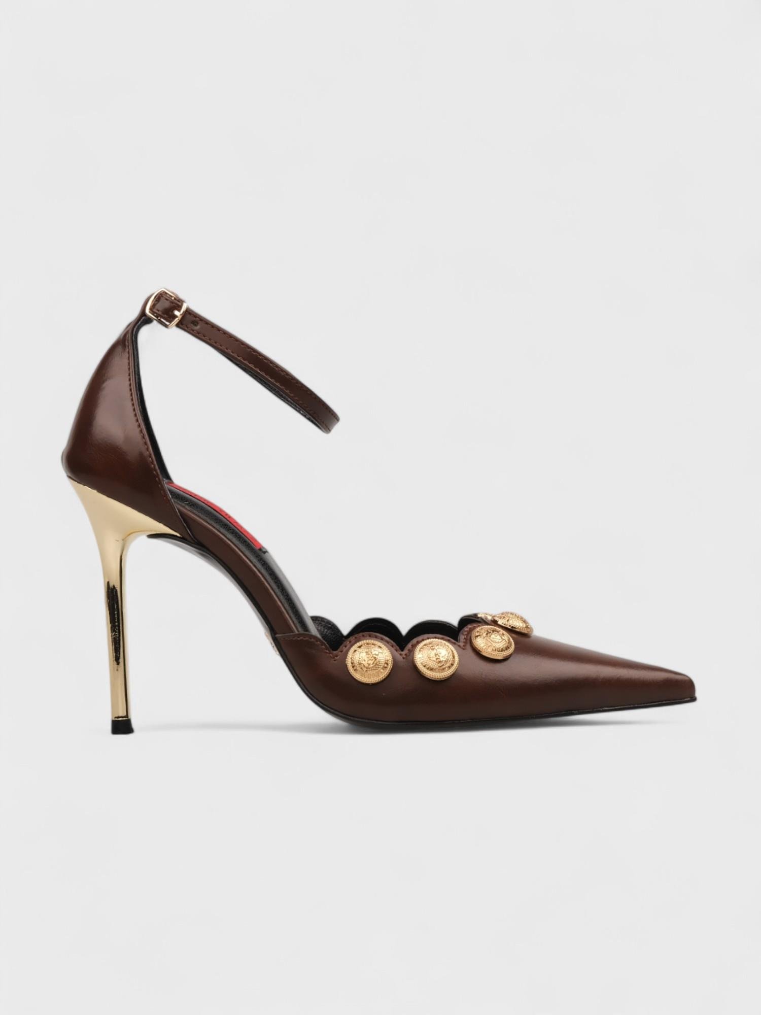 Kadın Açık Topuklu - Yazlık (574 3230) - Kahverengi Kırışık