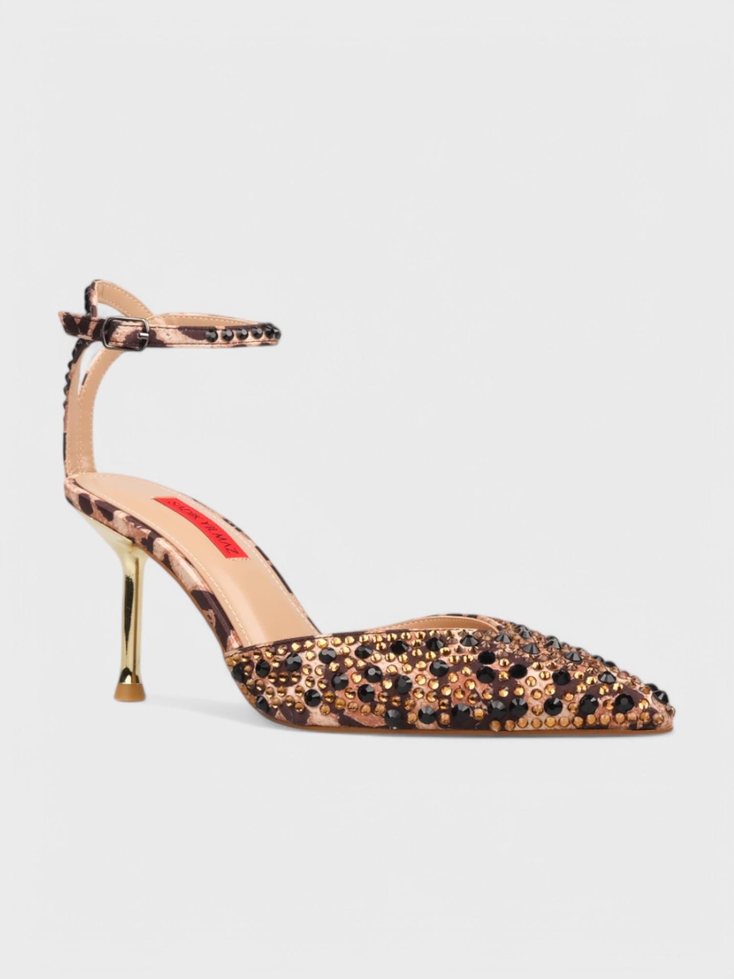 Kadın Açık Topuklu - Yazlık (574 3231) - Leopar Saten