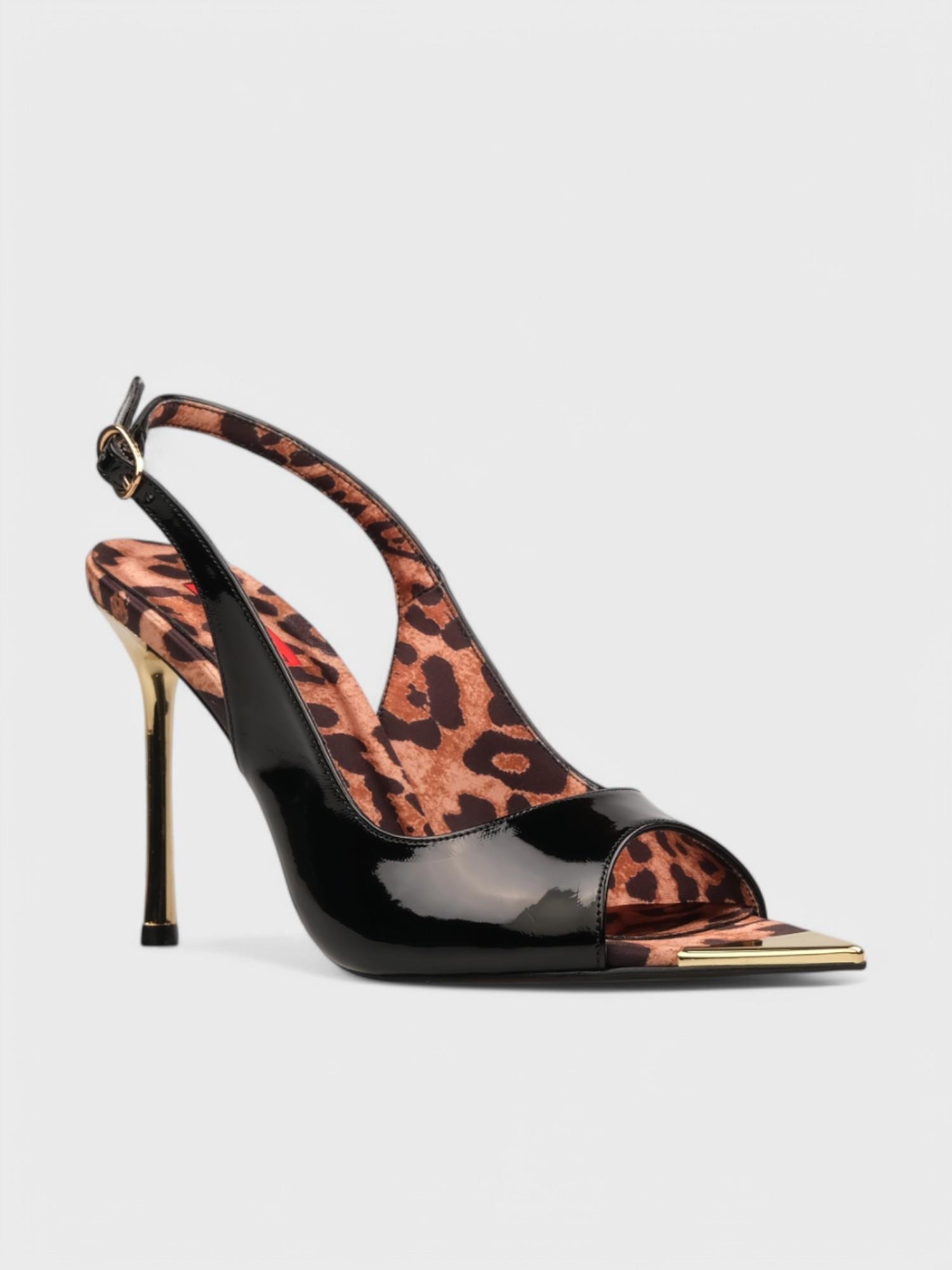 Kadın Açık Topuklu - Yazlık (574 5569) - Siyah Rugan