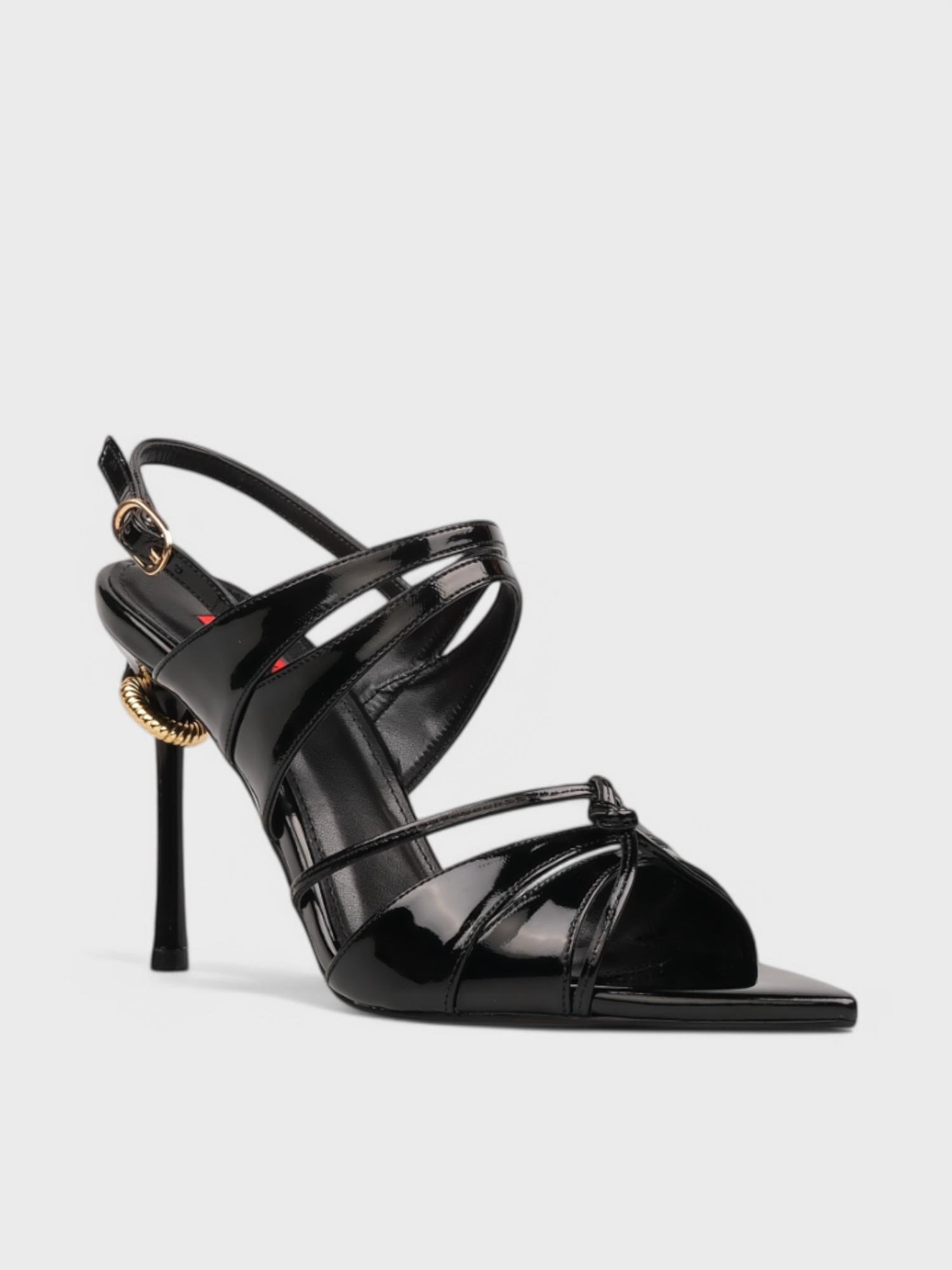 Kadın Açık Topuklu - Yazlık (574 5663) - Siyah Rugan