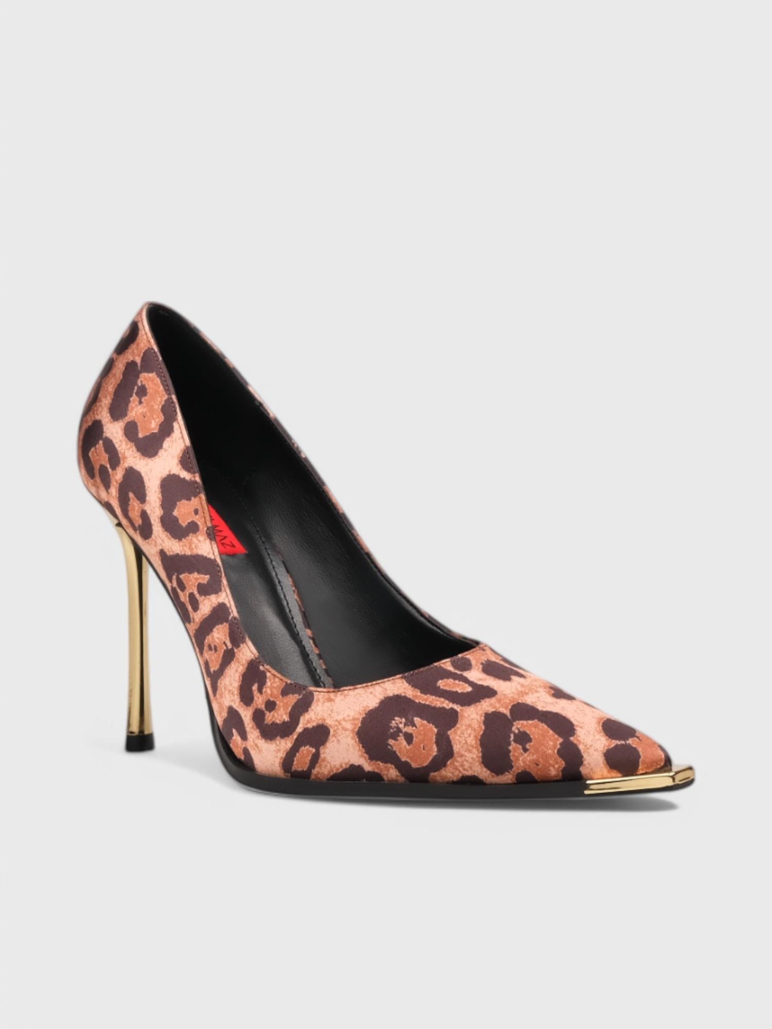 Kadın Kapalı Topuklu - Kışlık (574 5576) - Siyah Leopar Saten