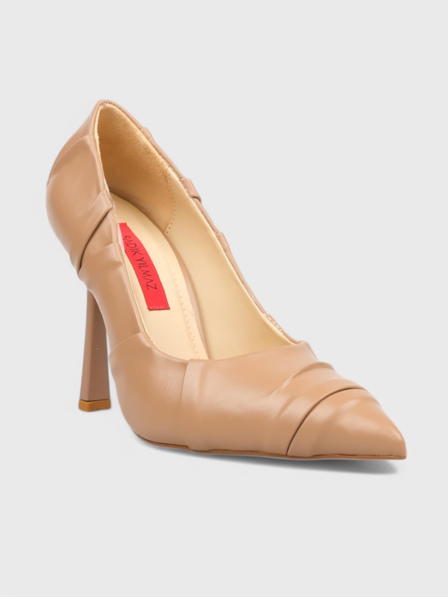 Kadın Kapalı Topuklu - Yazlık (574 01025) - Vizon Kırışık