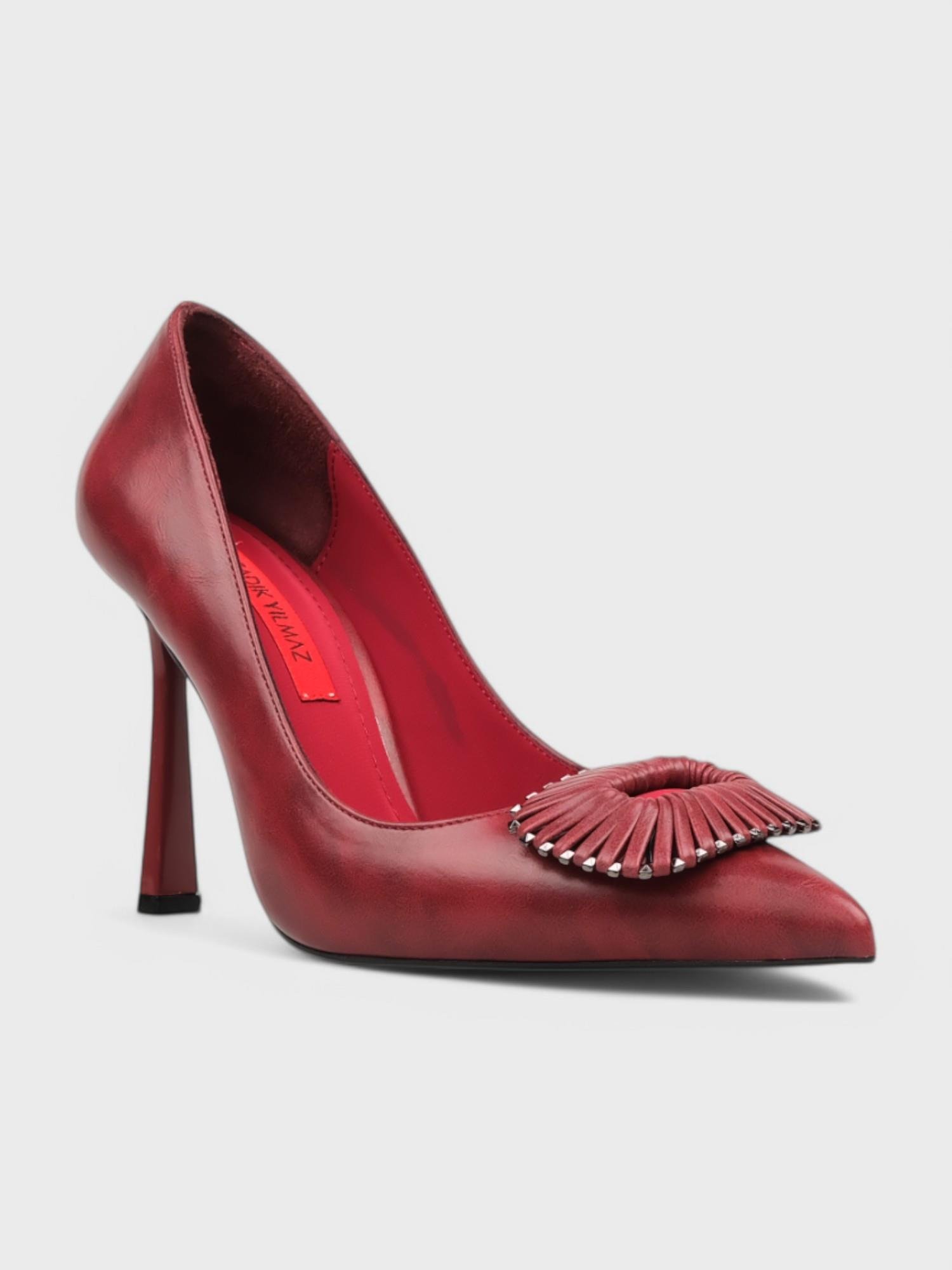 Kadın Kapalı Topuklu - Yazlık (574 01029) - Bordo Kırışık