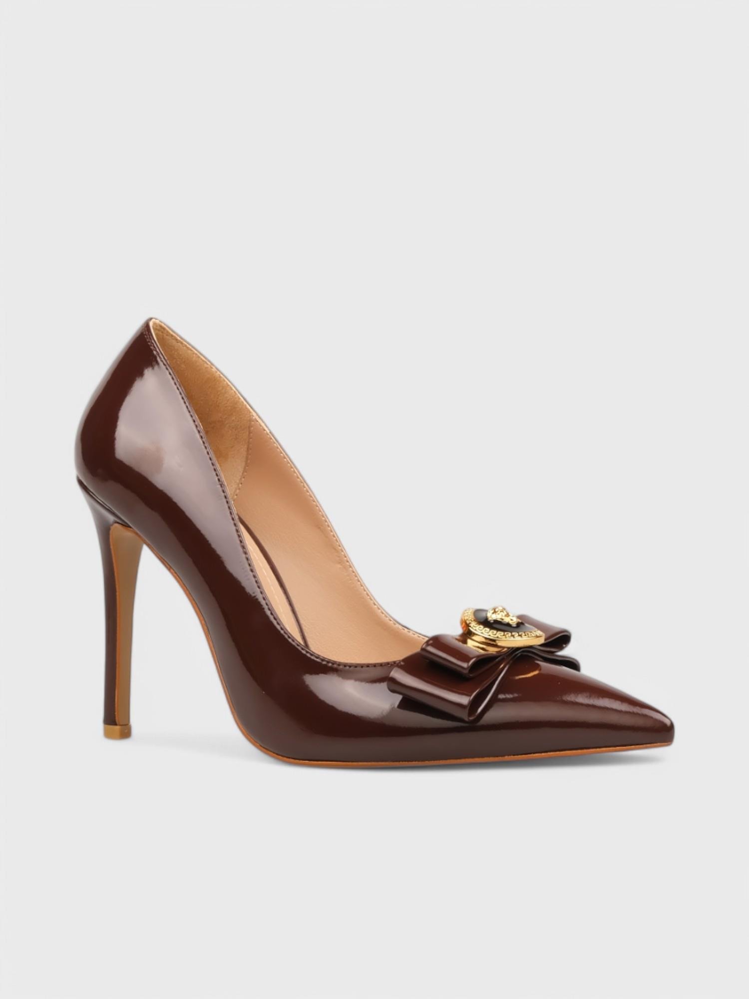 Kadın Kapalı Topuklu - Yazlık (574 1021-1) - Kahverengi Rugan