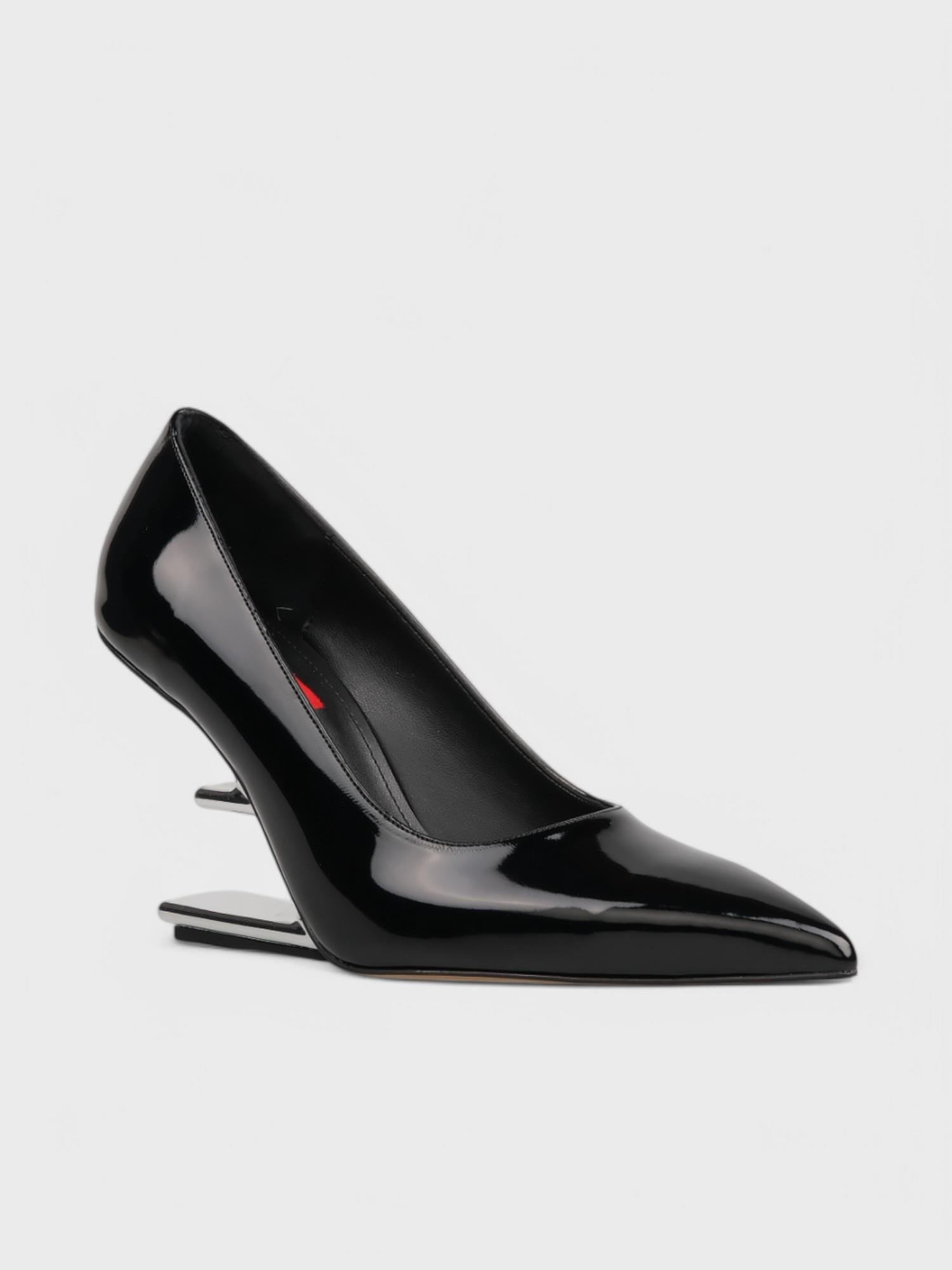 Kadın Kapalı Topuklu - Yazlık (574 1119) - Siyah Rugan