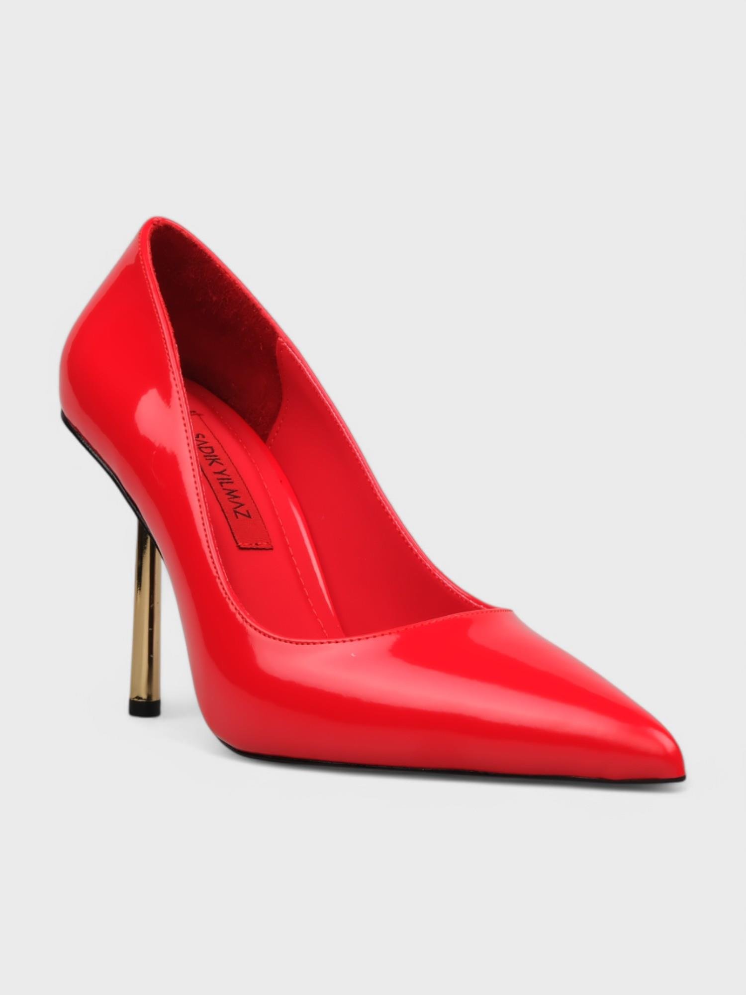 Kadın Kapalı Topuklu - Yazlık (574 5622) - Kırmızı Rugan