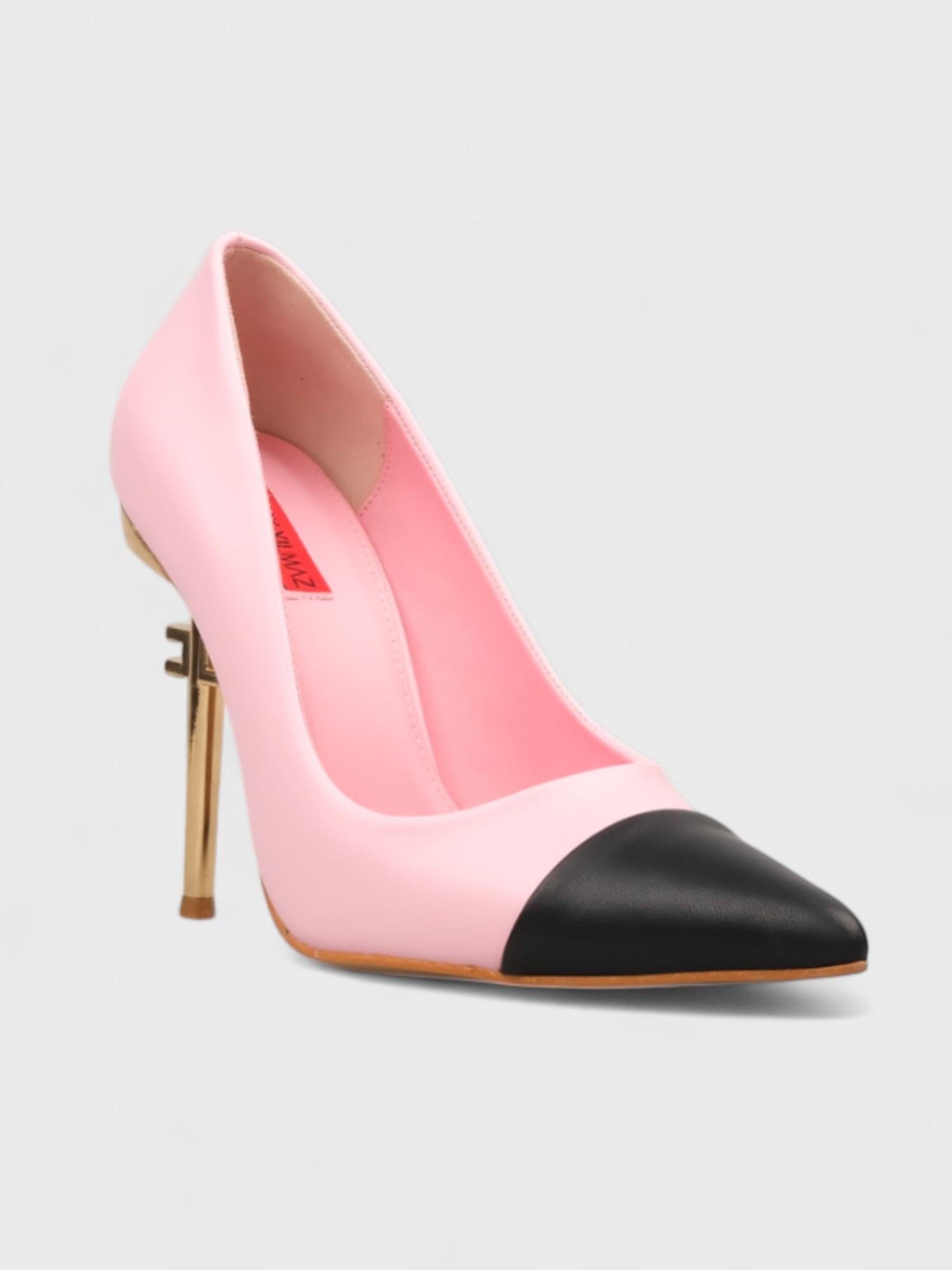 Kadın Kapalı Topuklu - Yazlık (574 5665) - Pembe-Siyah