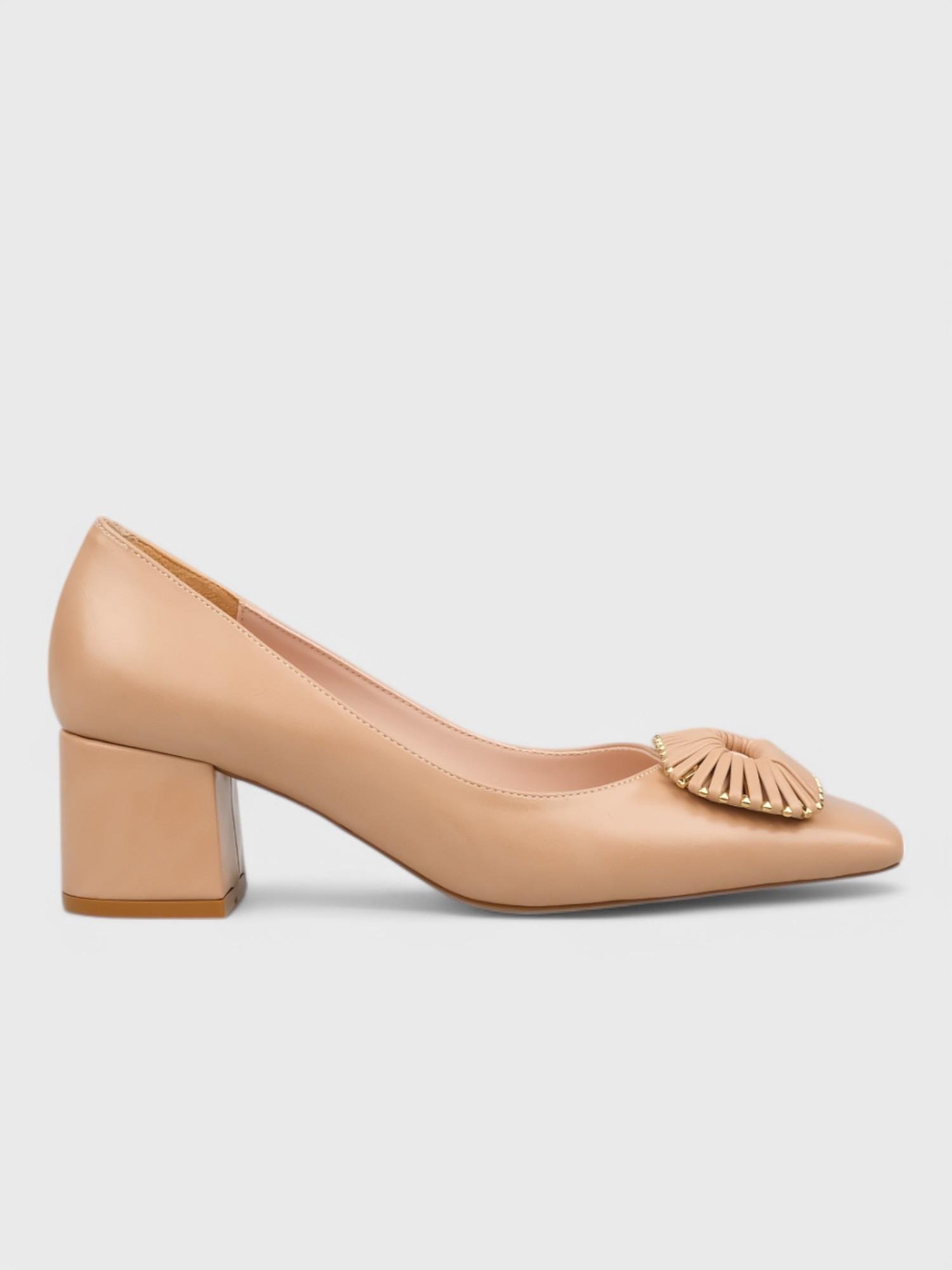 Kadın Kapalı Topuklu - Yazlık (574 574-25) - Bej Kırışık