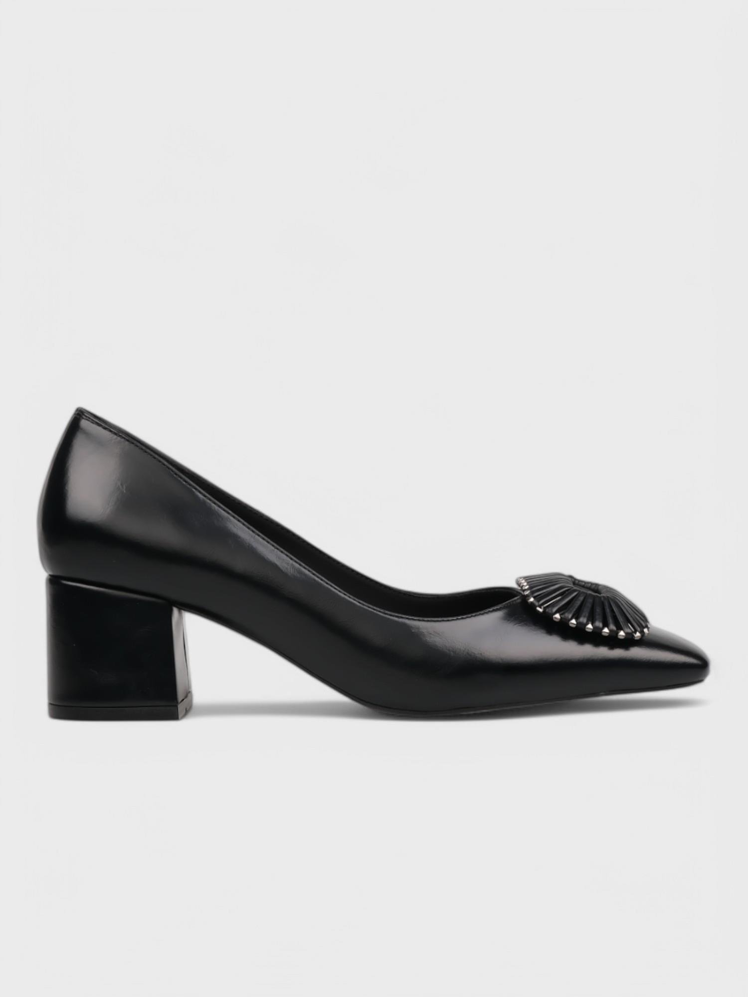 Kadın Kapalı Topuklu - Yazlık (574 574-25) - Siyah Kırışık