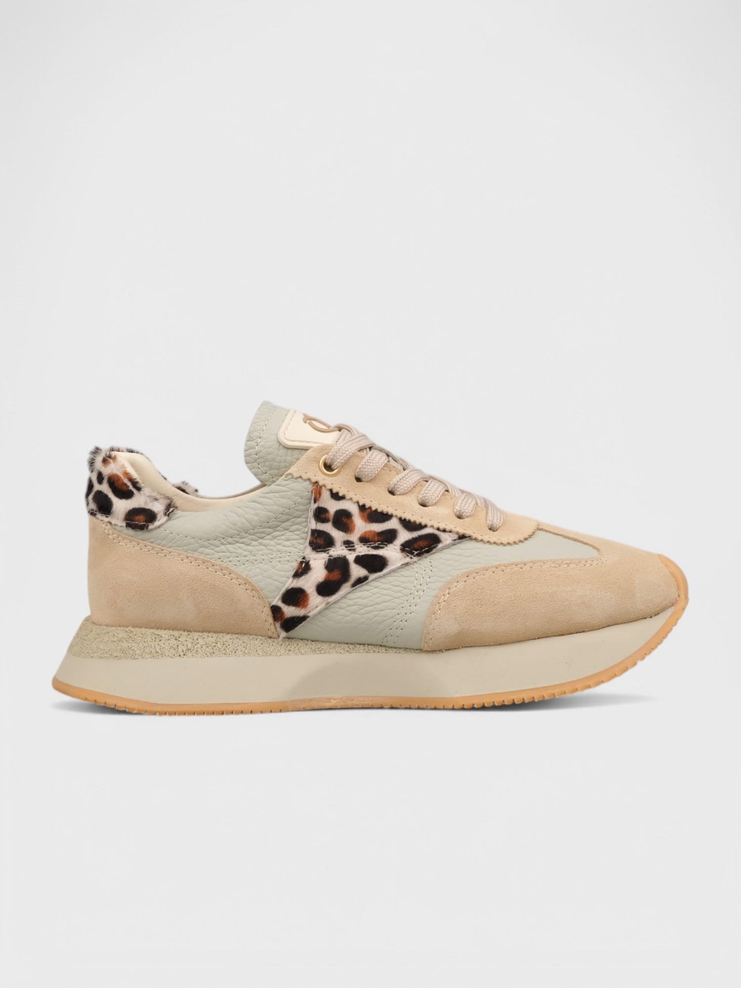 Kadın Spor Ayakkabı - Yazlık (197 6778) - Bej Süet-Leopar