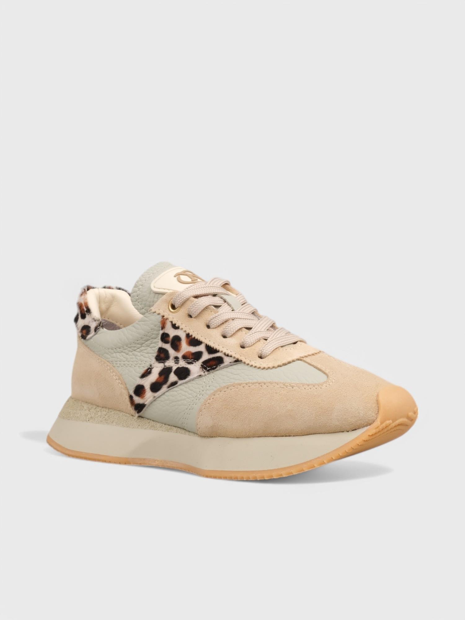 Kadın Spor Ayakkabı - Yazlık (197 6778) - Bej Süet-Leopar