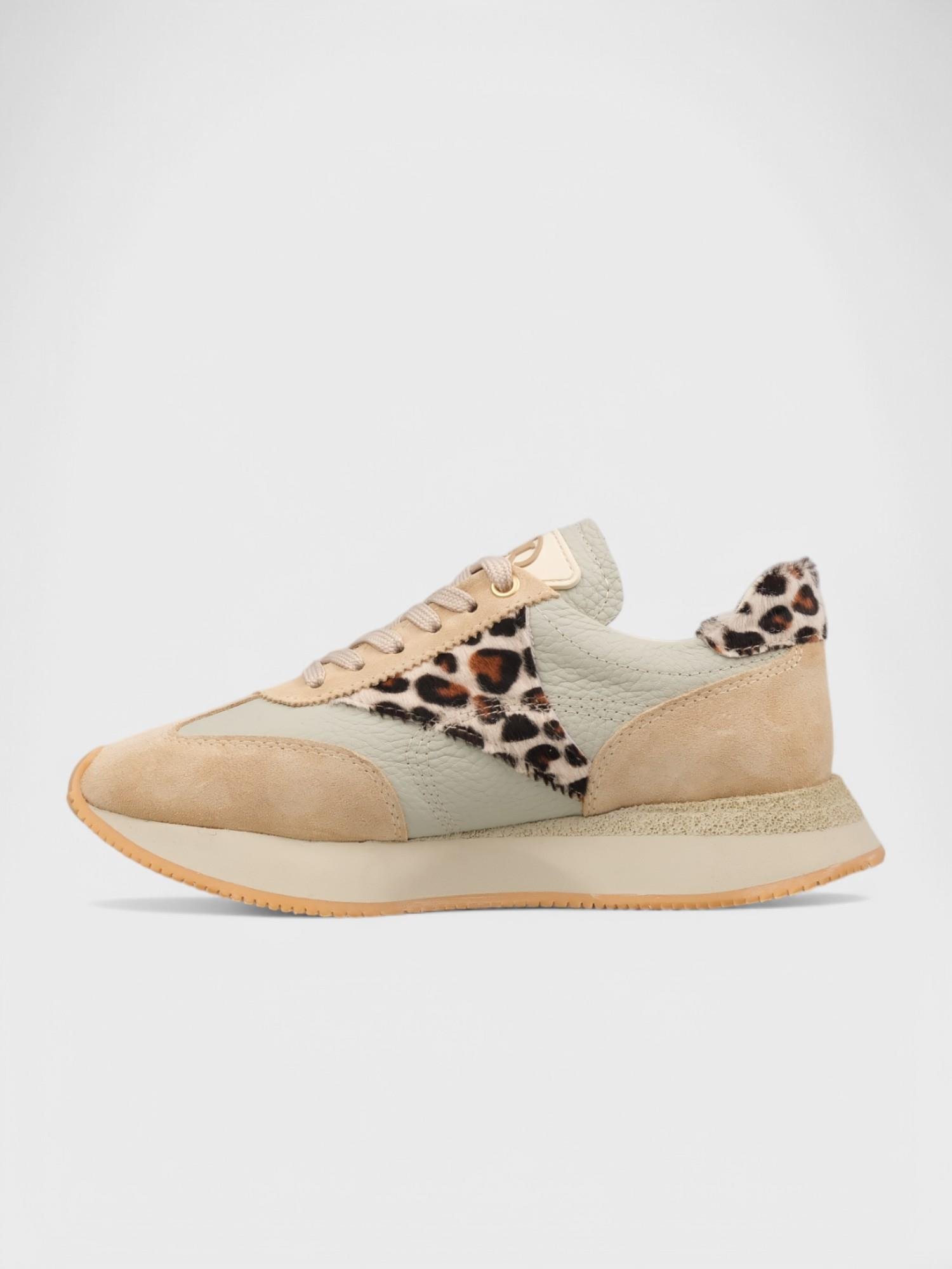 Kadın Spor Ayakkabı - Yazlık (197 6778) - Bej Süet-Leopar