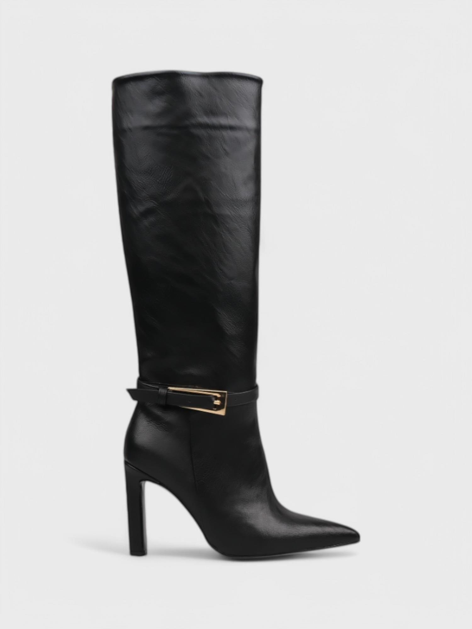 Kadın Topuklu Çizme - Kışlık (574 2383) - Siyah