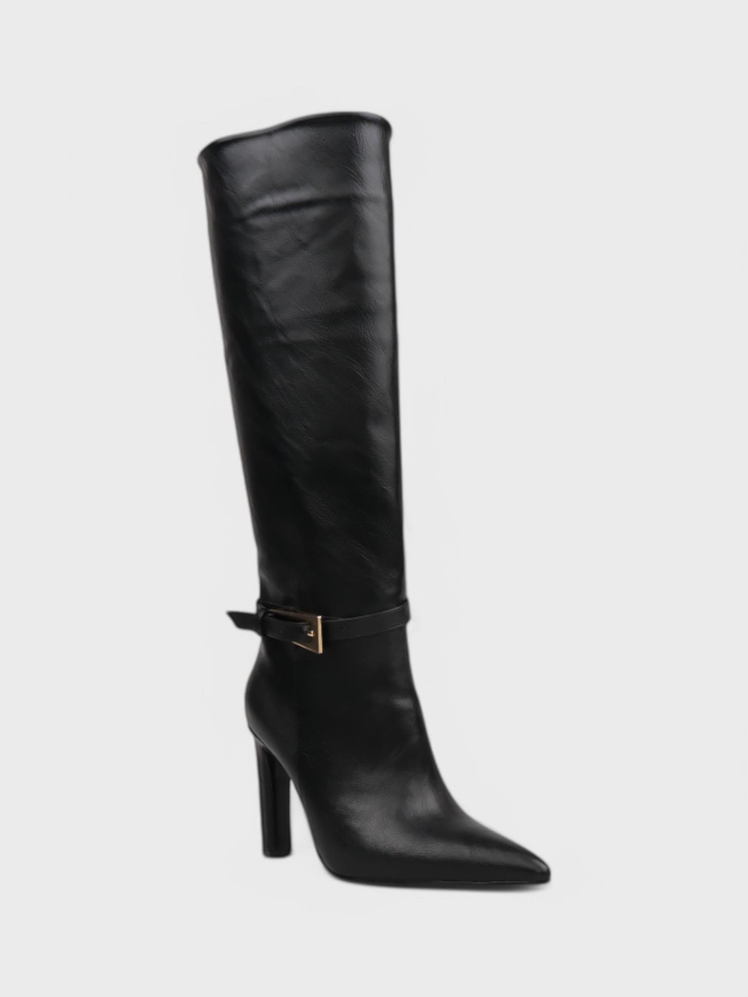 Kadın Topuklu Çizme - Kışlık (574 2383) - Siyah