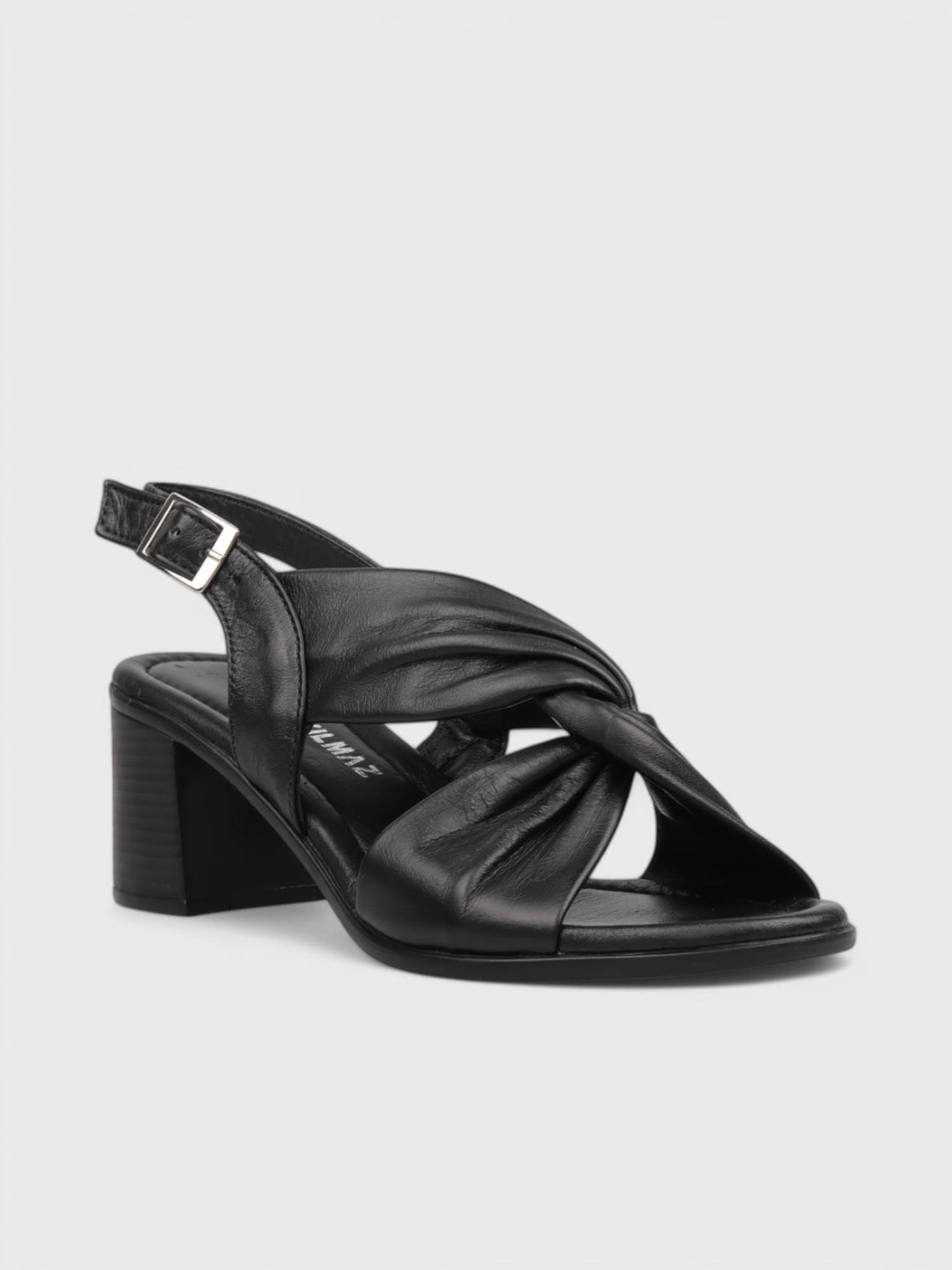 Kadın Topuklu Sandalet - Yazlık (575 15-01) - Siyah