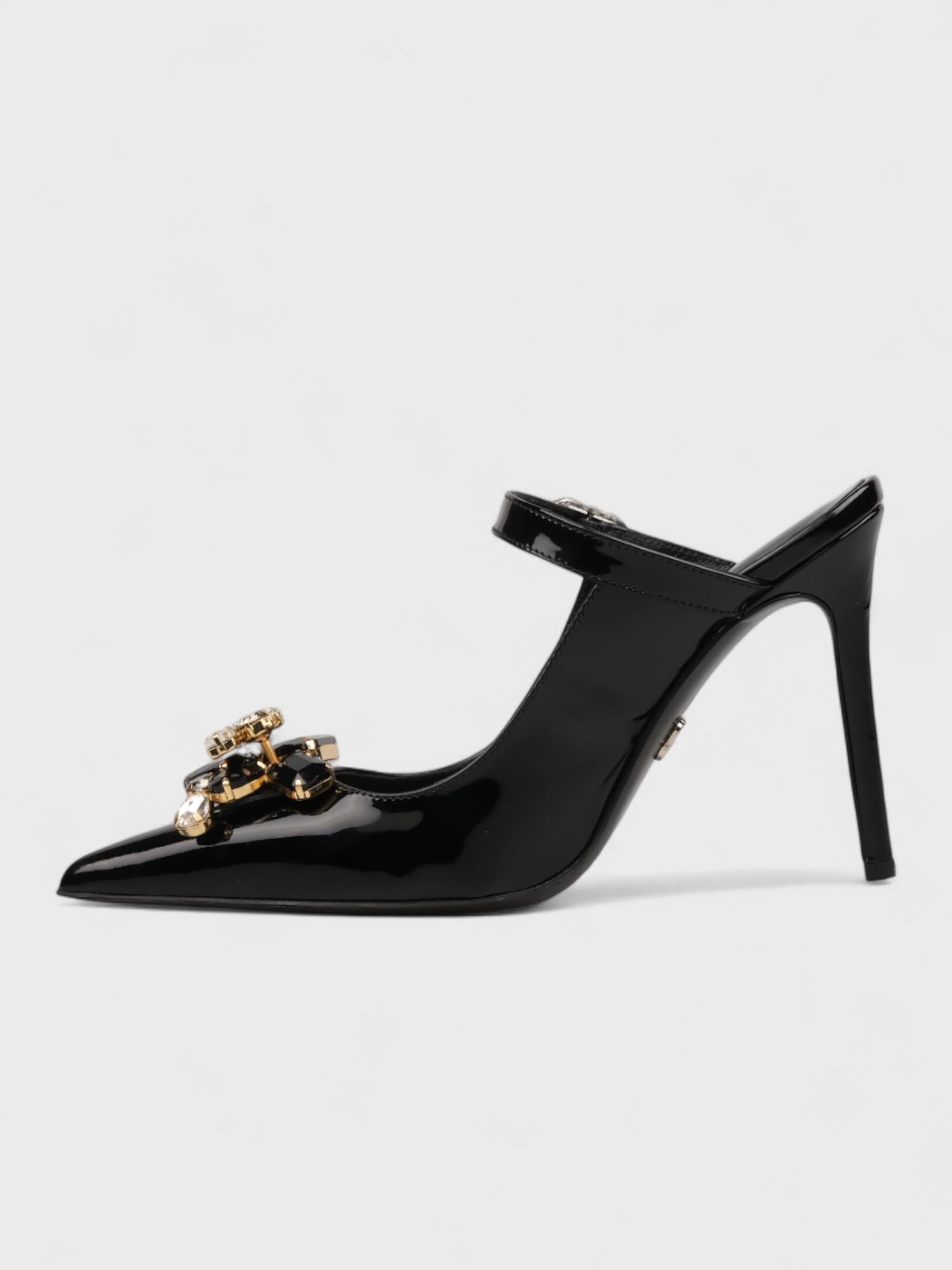 Kadın Topuklu Terlik - Yazlık (214 27898) - Siyah Rugan